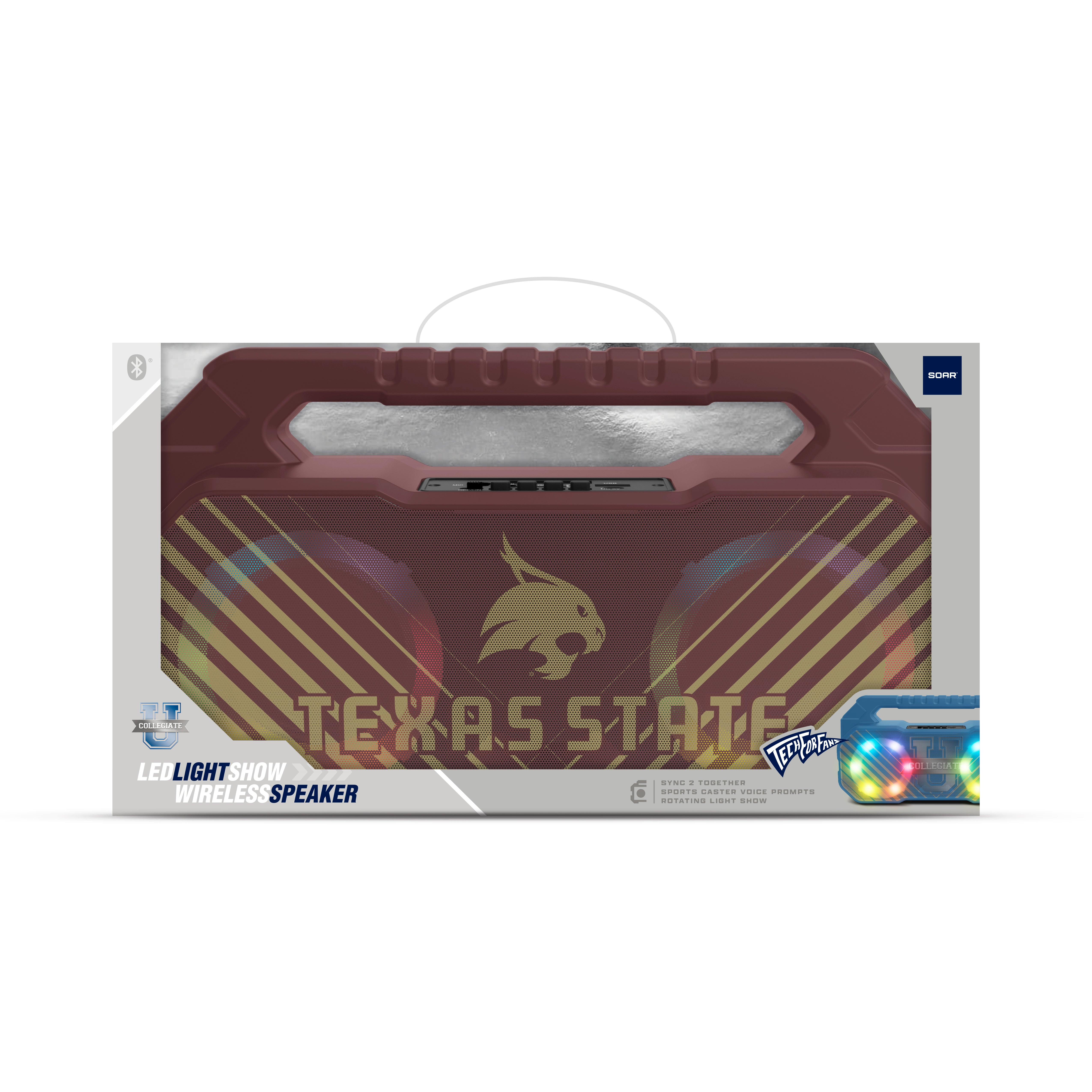 Texas State Bobcats Collegiate Shockbox Bluetooth BOOMBOX Speaker with FM Radio