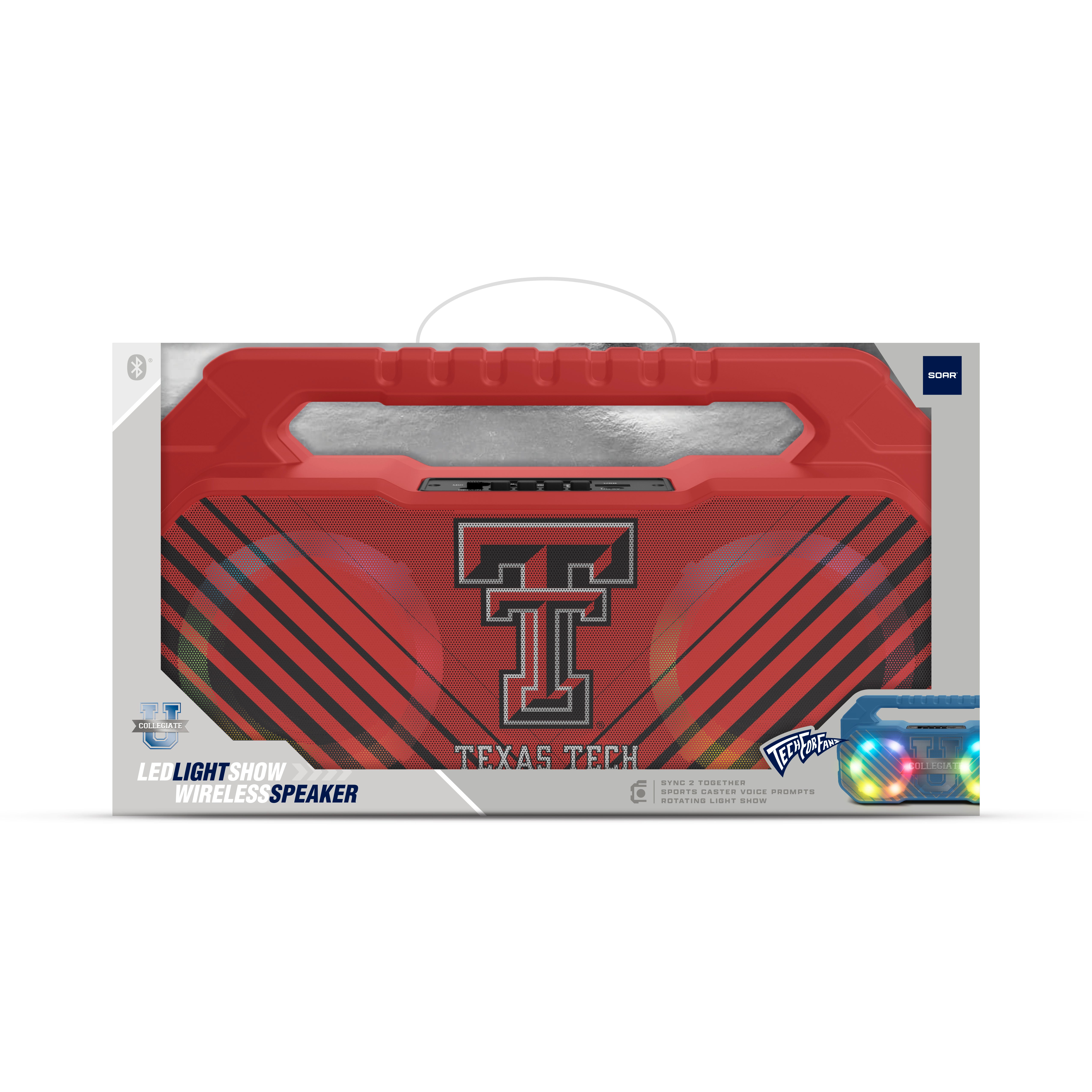 Texas Tech Red Raiders NCAA Shockbox Bluetooth BOOMBOX Speaker with FM Radio