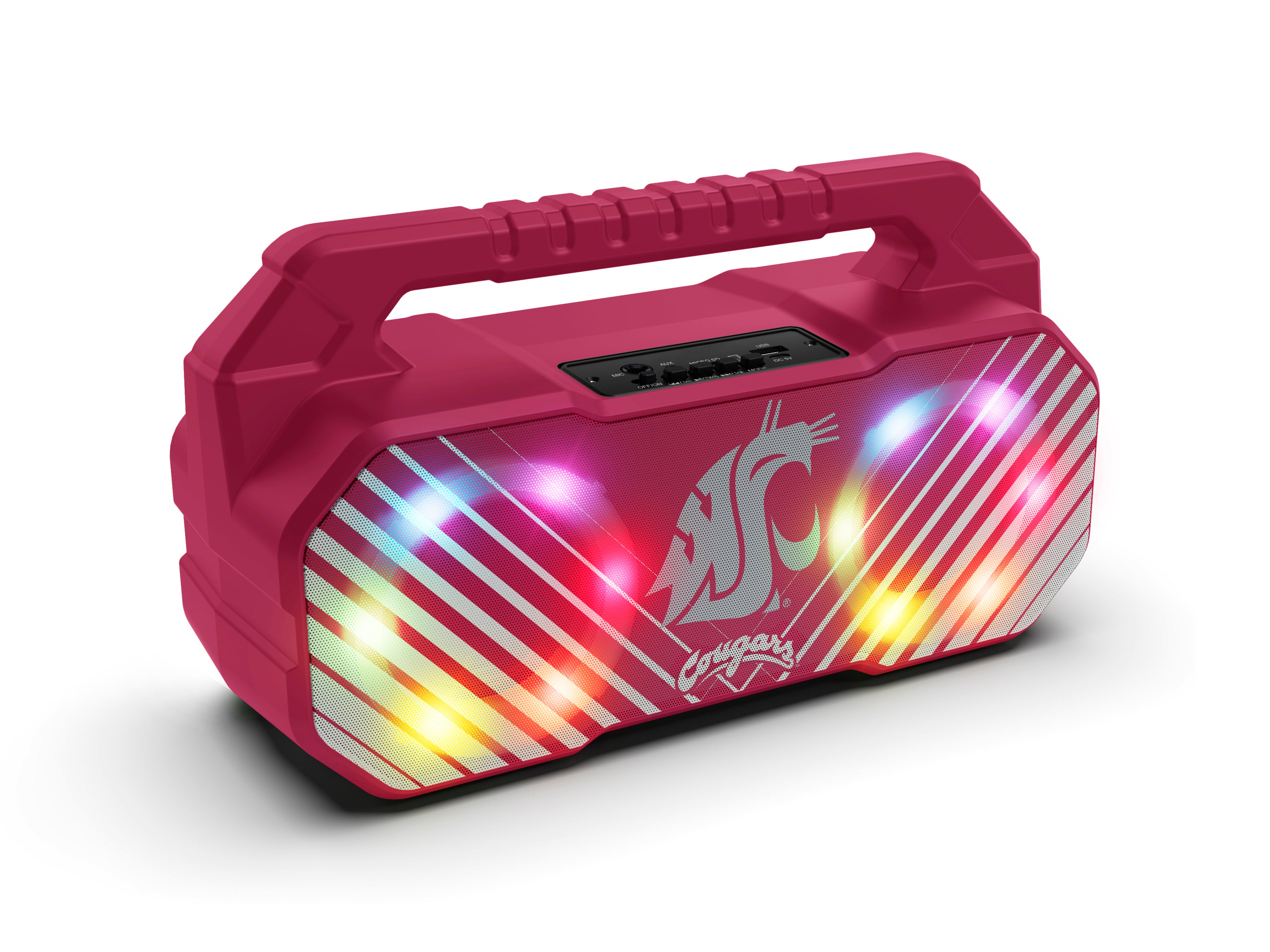 Washington State Cougars Collegiate Shockbox Bluetooth BOOMBOX Speaker with FM Radio