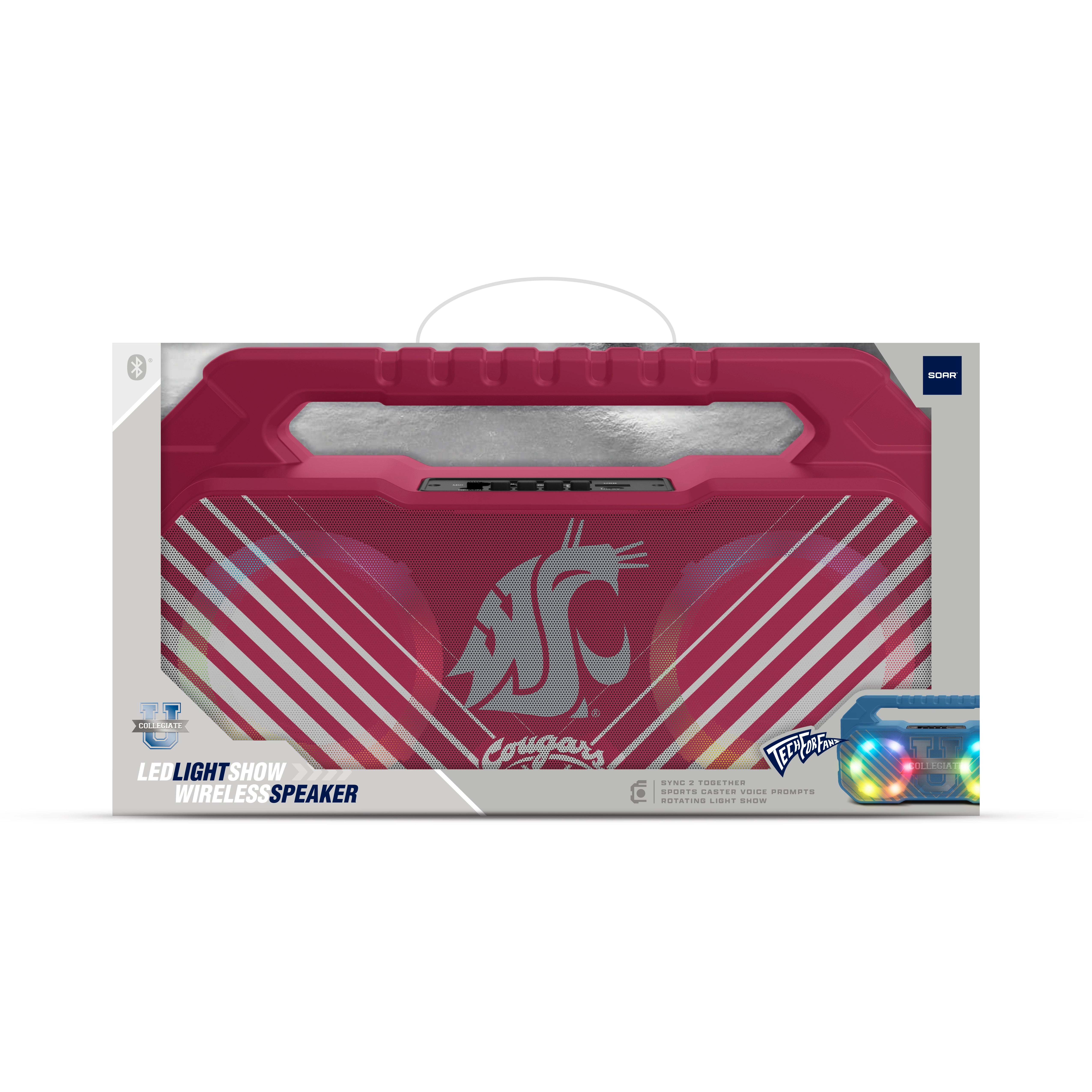 Washington State Cougars Collegiate Shockbox Bluetooth BOOMBOX Speaker with FM Radio