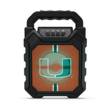Miami Hurricanes NCAA Syncable Bluetooth Speaker with LED Lights & FM Radio