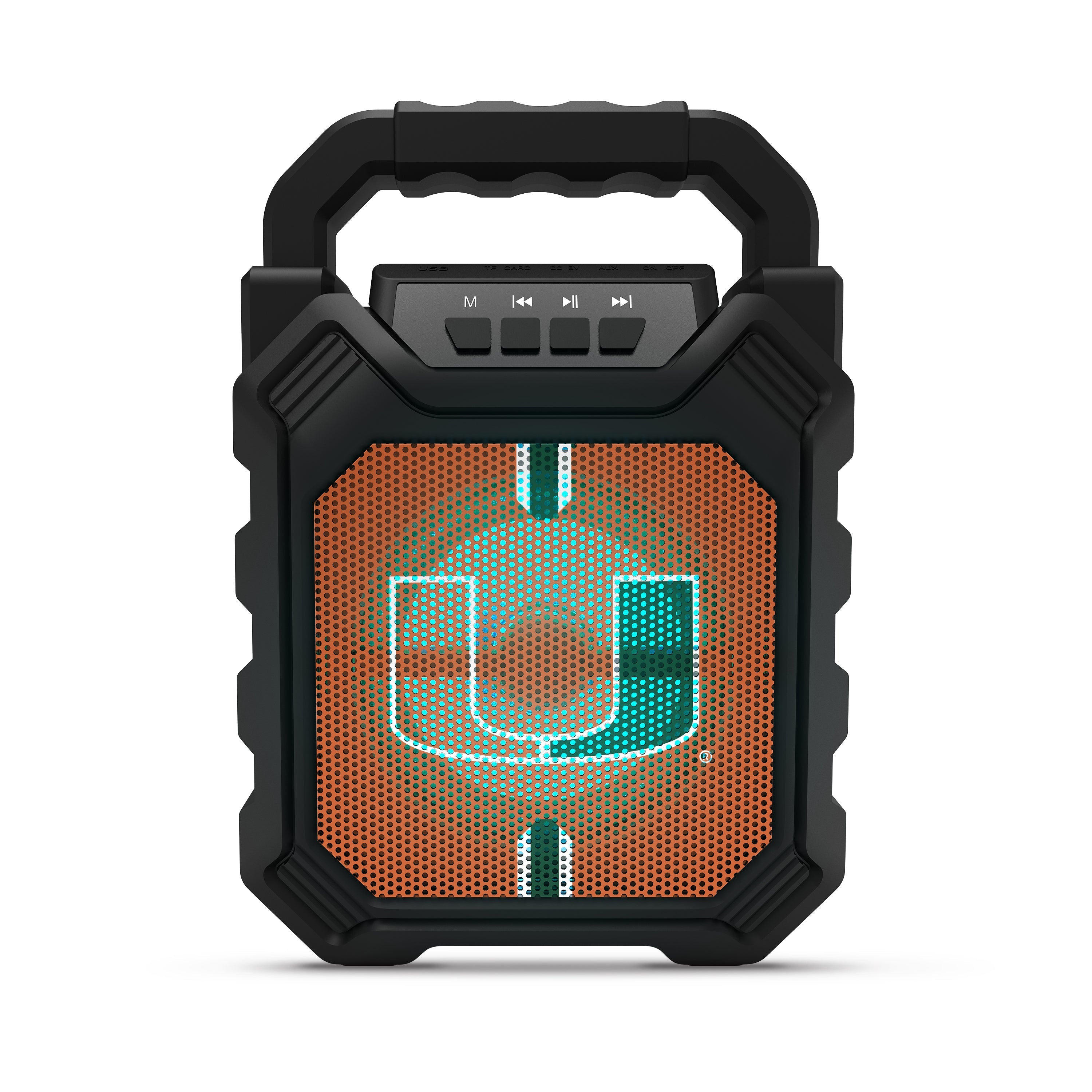 Miami Hurricanes NCAA Syncable Bluetooth Speaker with LED Lights & FM Radio