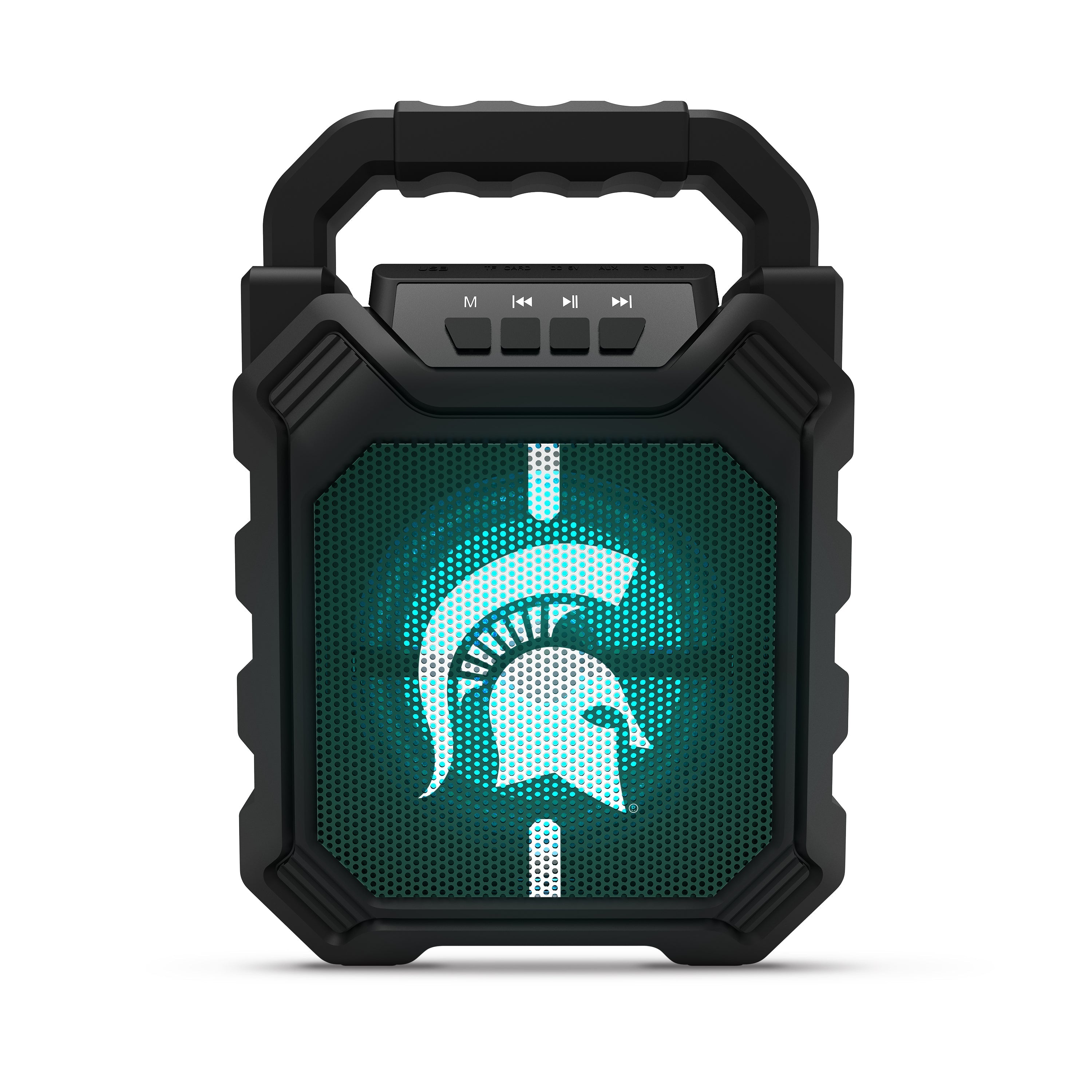 Michigan State Spartans NCAA Syncable Bluetooth Speaker with LED Lights & FM Radio