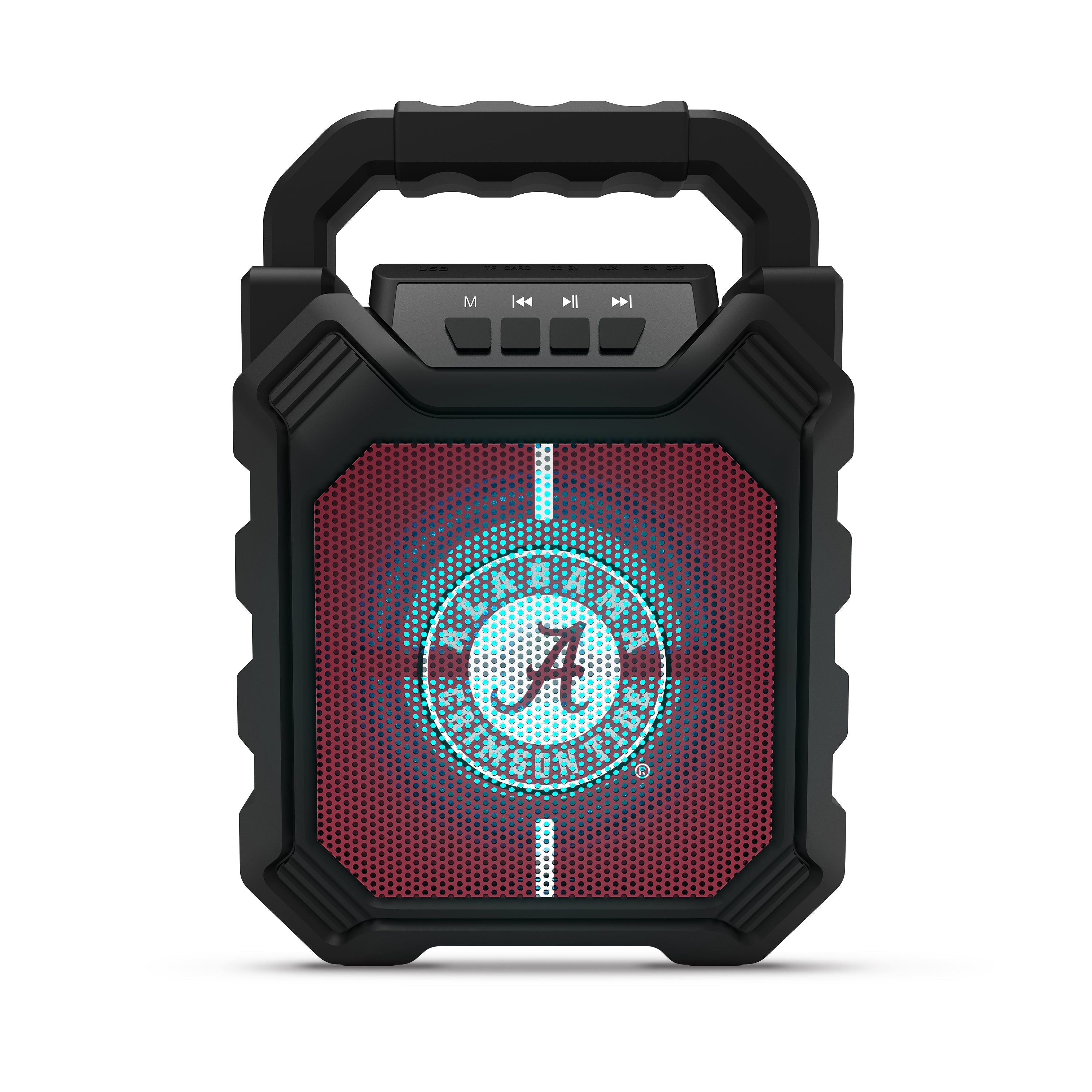 Alabama Crimson Tide NCAA Syncable Bluetooth Speaker with LED Lights & FM Radio