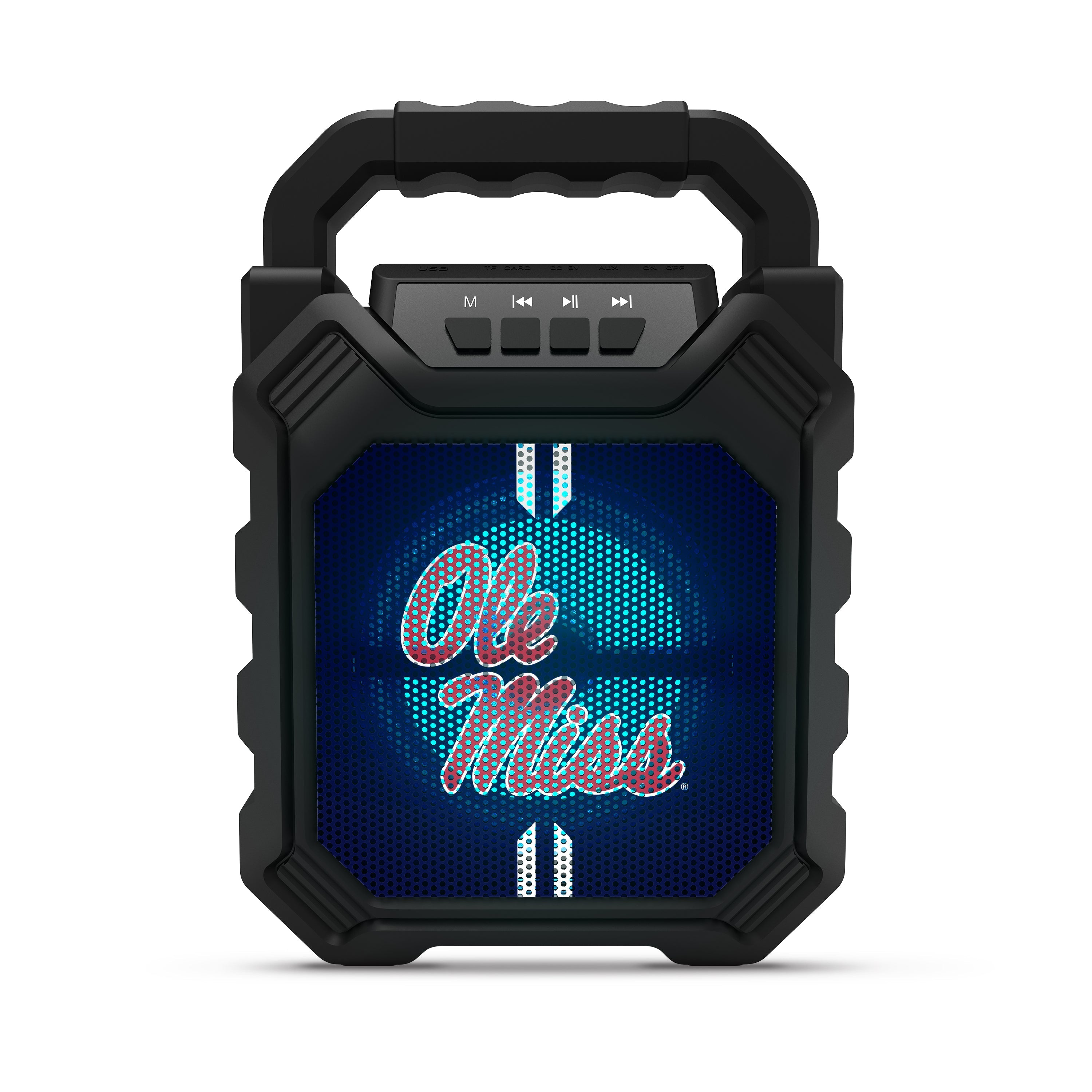 Ole Miss Rebels NCAA Syncable Bluetooth Speaker with LED Lights & FM Radio