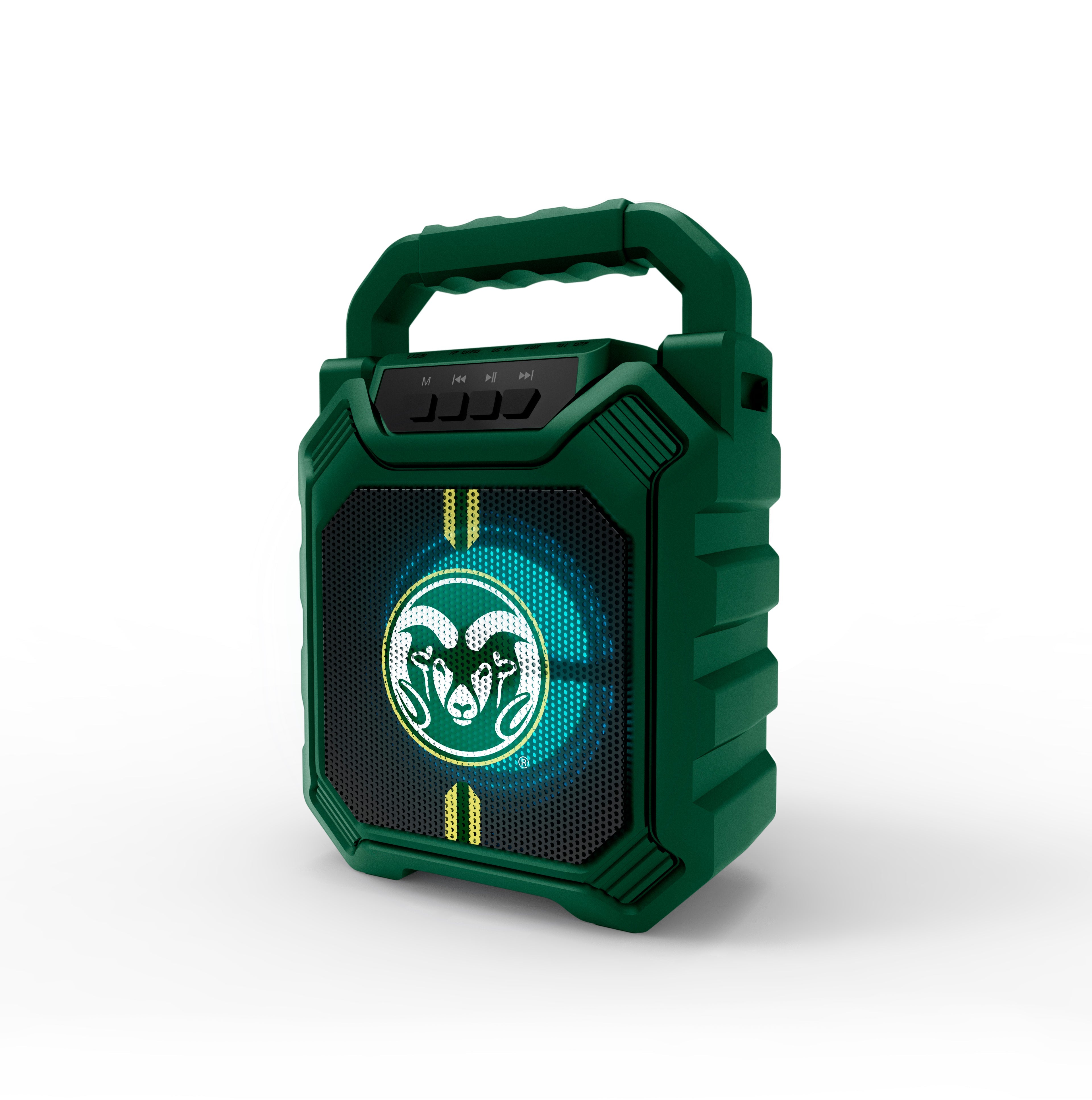 Colorado State Rams NCAA Syncable Bluetooth Wireless Speaker with LED Lights & FM Radio