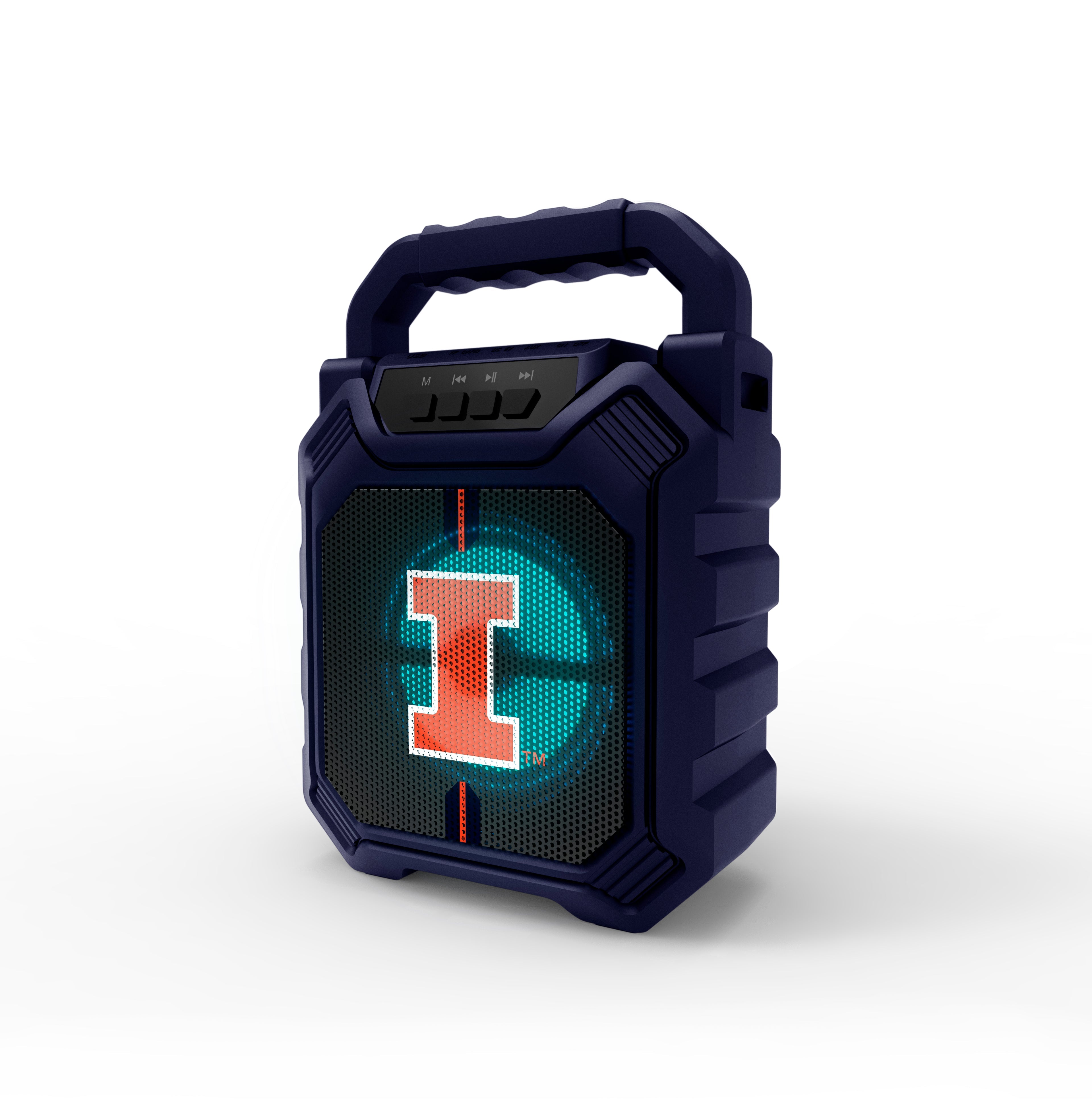 Illinois Fighting Illini NCAA Syncable Bluetooth Wireless Speaker with LED Lights & FM Radio