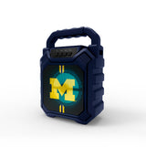 Michigan Wolverines NCAA Syncable Bluetooth Wireless Speaker with LED Lights & FM Radio