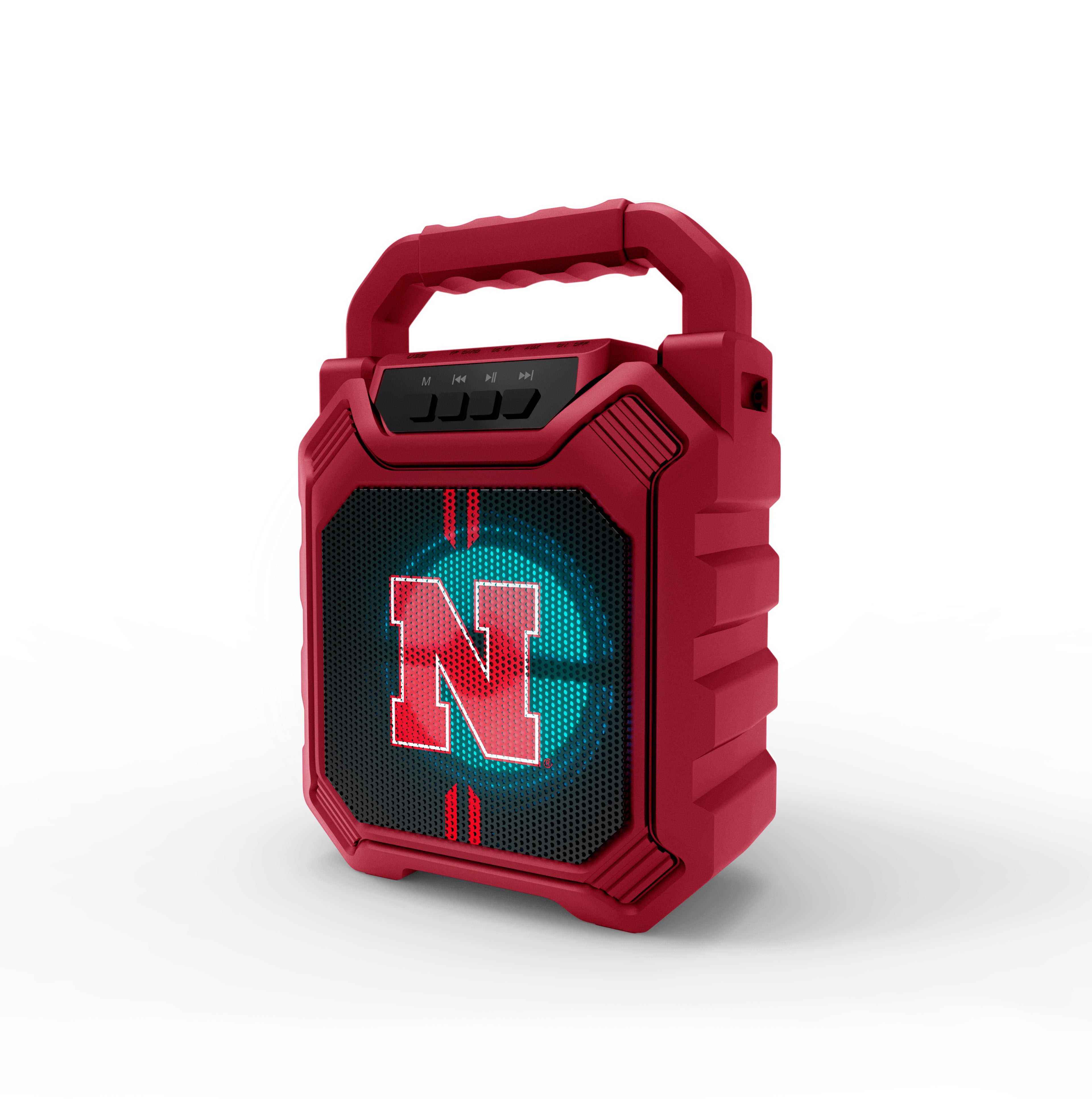 Nebraska Cornhuskers NCAA Syncable Bluetooth Wireless Speaker with LED Lights & FM Radio