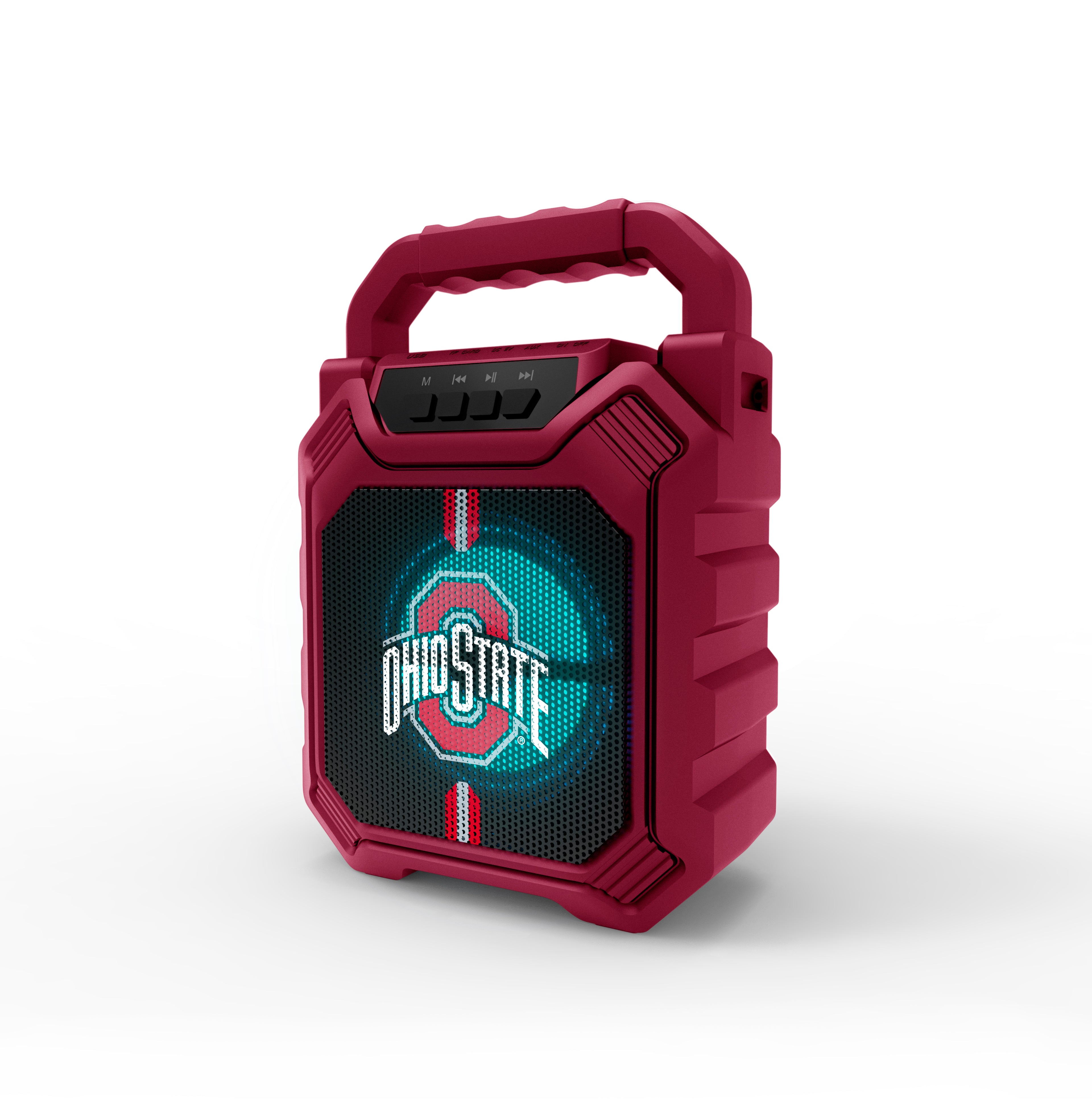 Ohio State Buckeyes NCAA Syncable Bluetooth Wireless Speaker with LED Lights & FM Radio