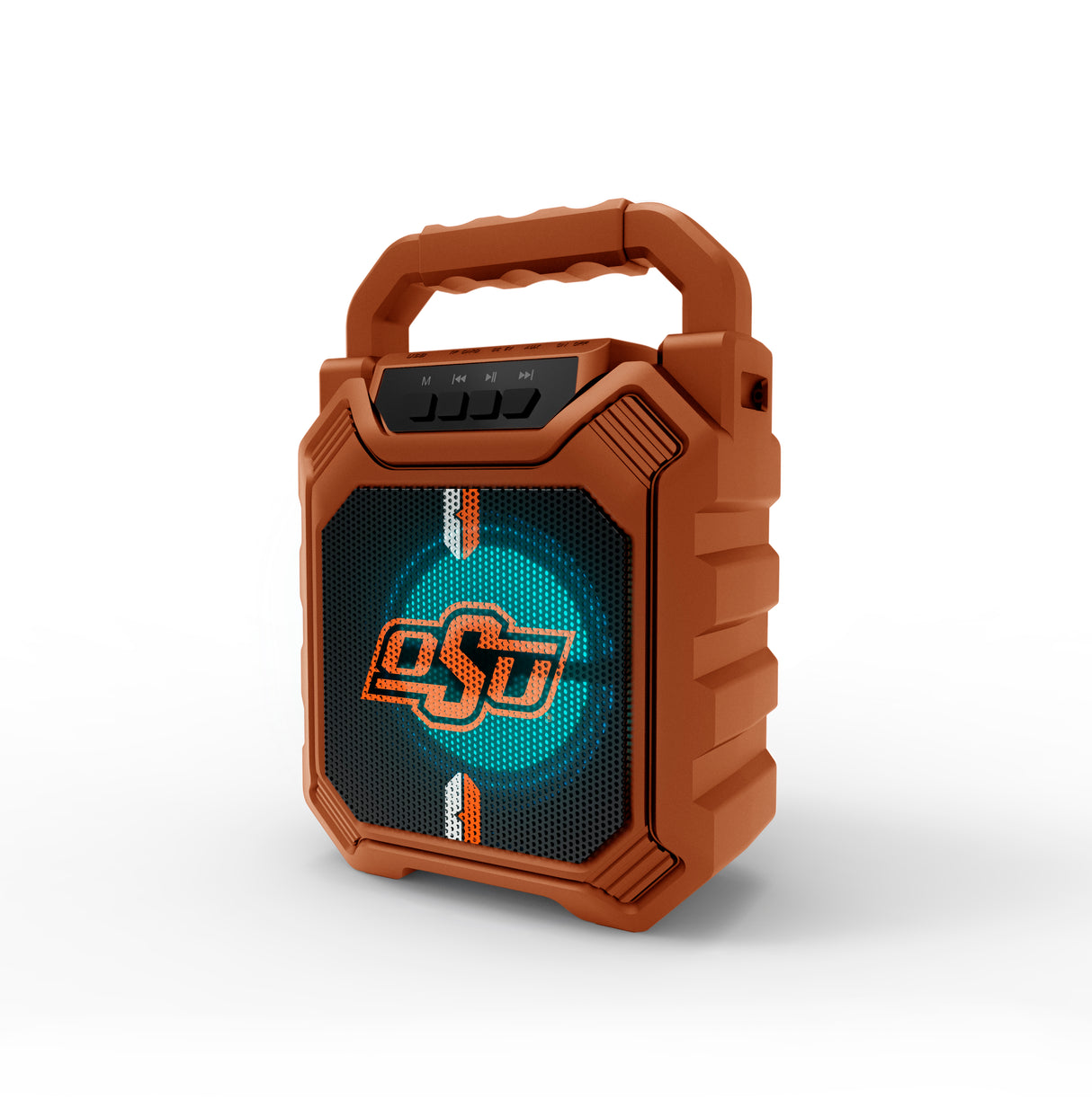 Oklahoma State Cowboys NCAA Syncable Bluetooth Wireless Speaker with LED Lights & FM Radio