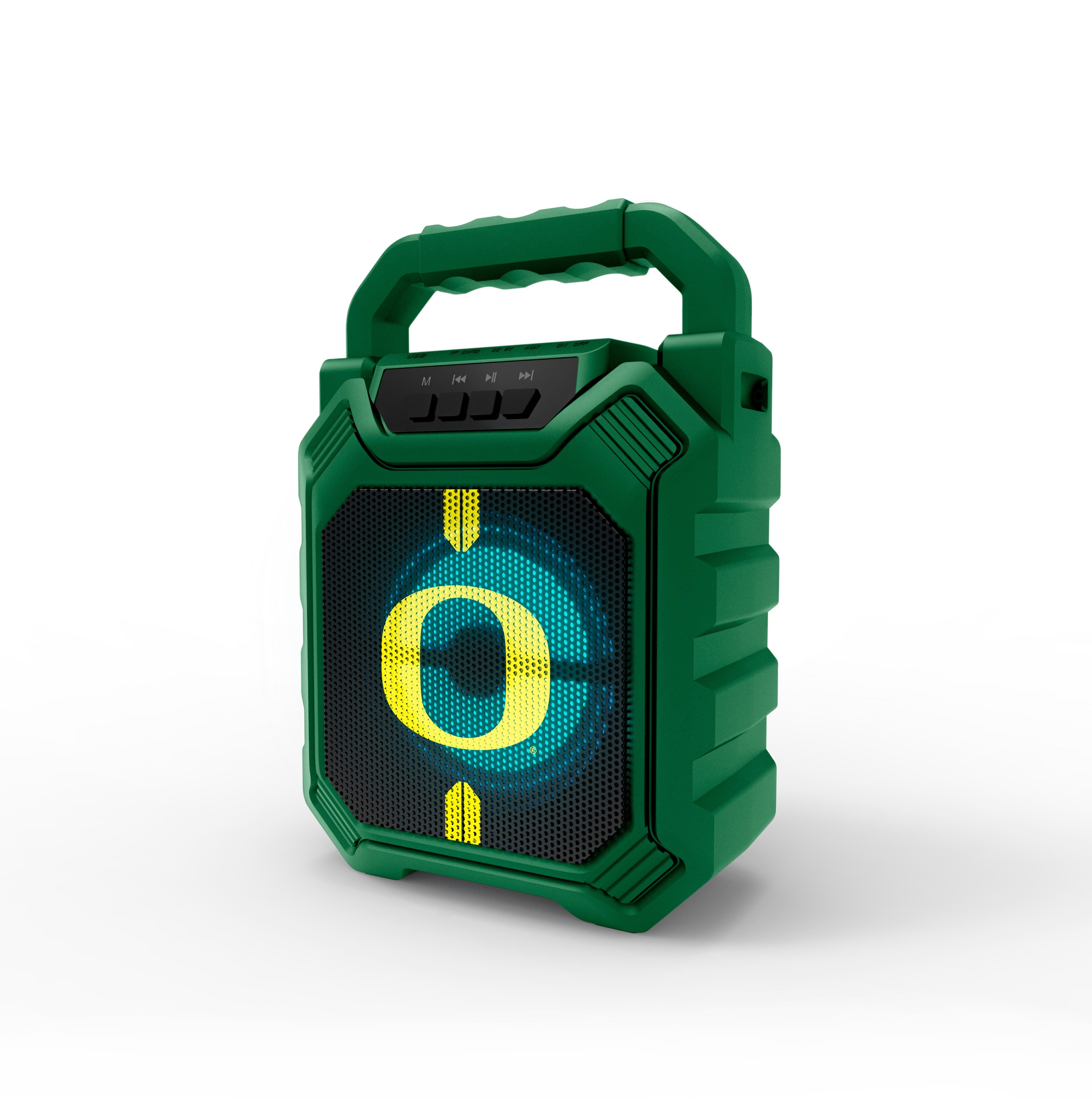 Oregon Ducks NCAA Syncable Bluetooth Wireless Speaker with LED Lights & FM Radio