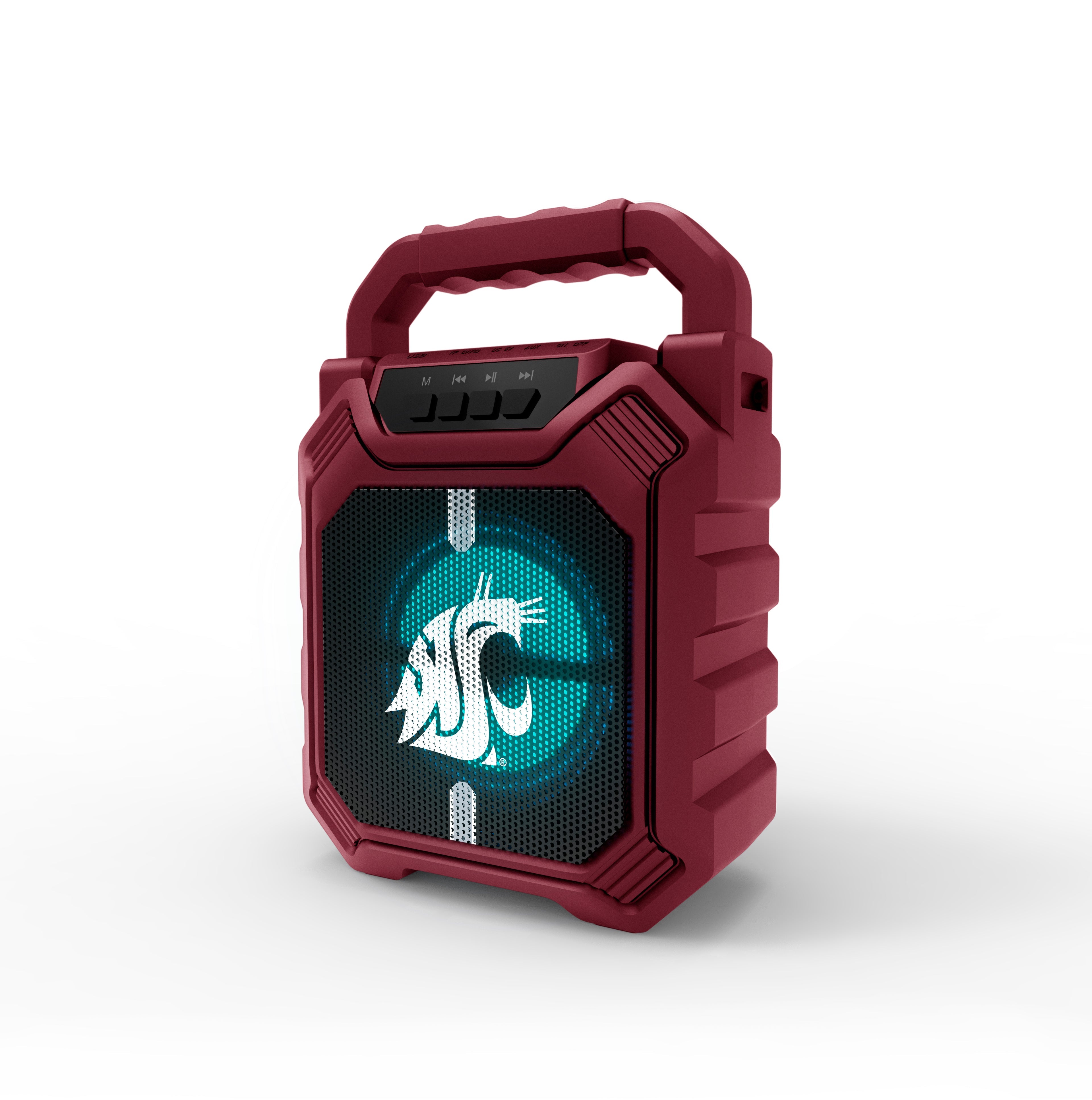 Washington State Cougars NCAA Syncable Bluetooth Wireless Speaker with LED Lights & FM Radio