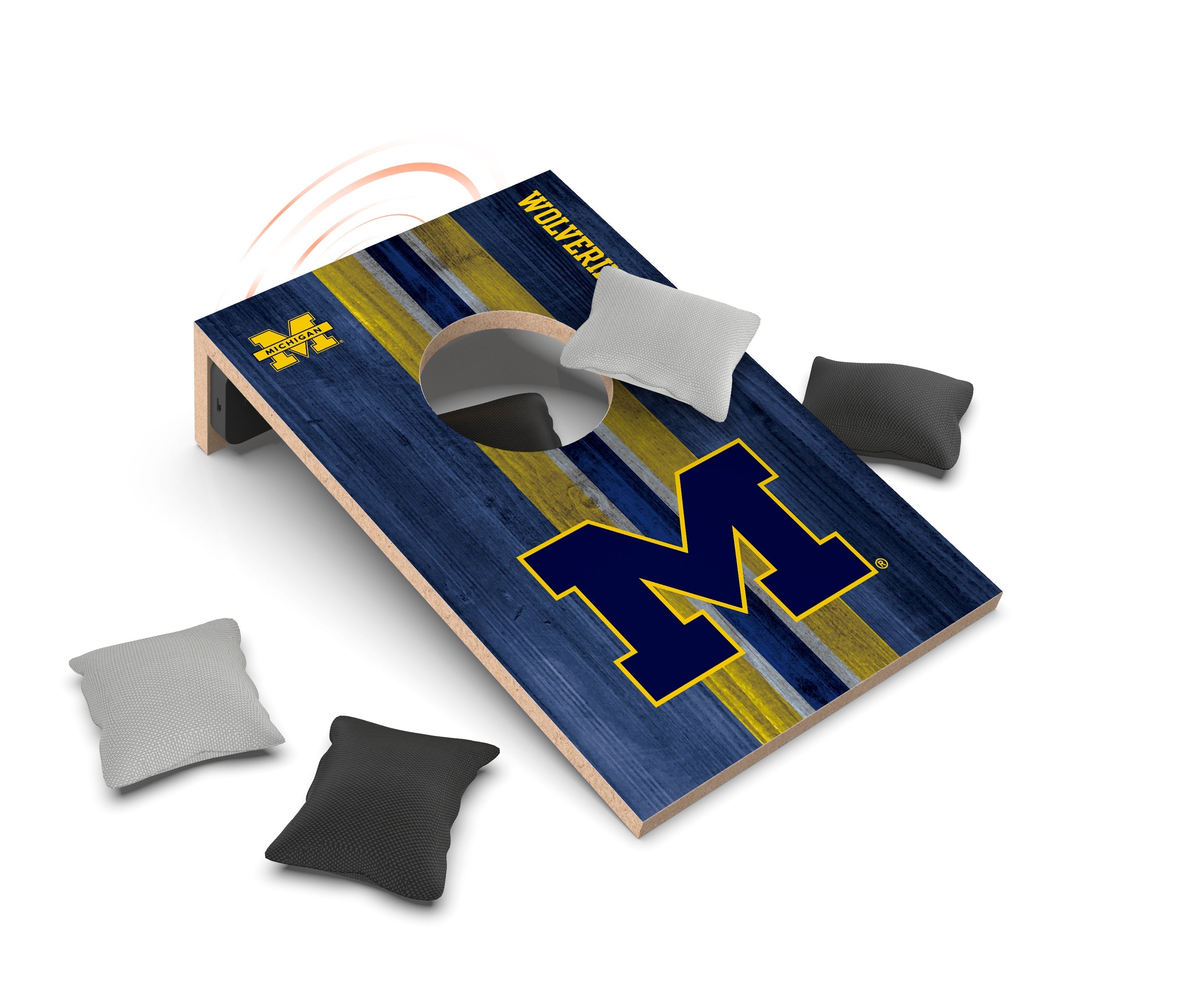 Michigan Wolverines NCAA Cornhole Game + Bluetooth Speaker