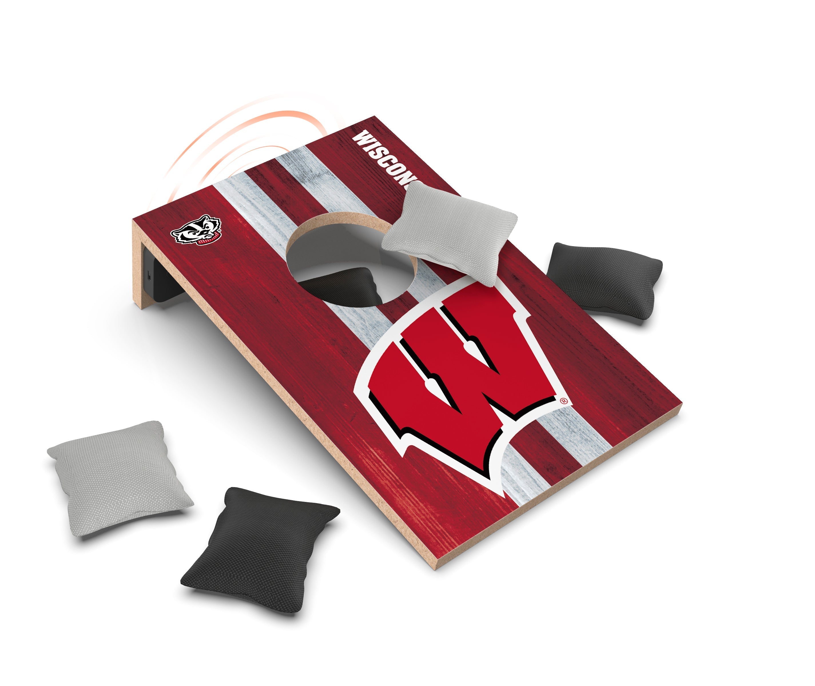 Wisconsin Badgers NCAA Cornhole Game + Bluetooth Speaker