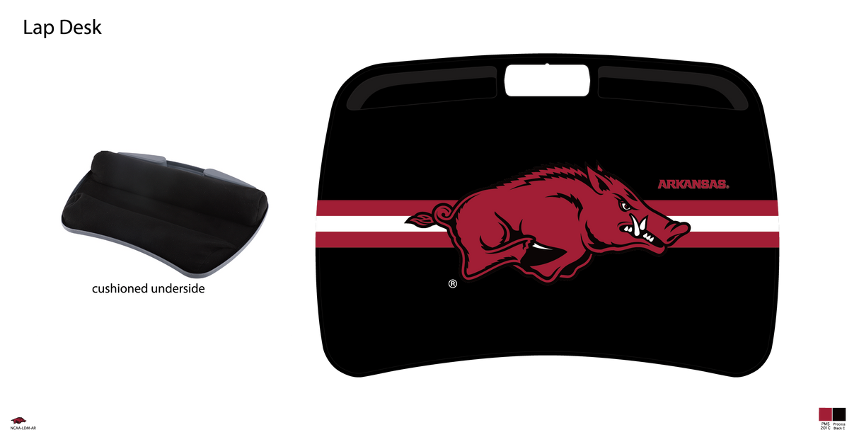 Arkansas Razorbacks NCAA Portable Lap Desk with Memory Foam