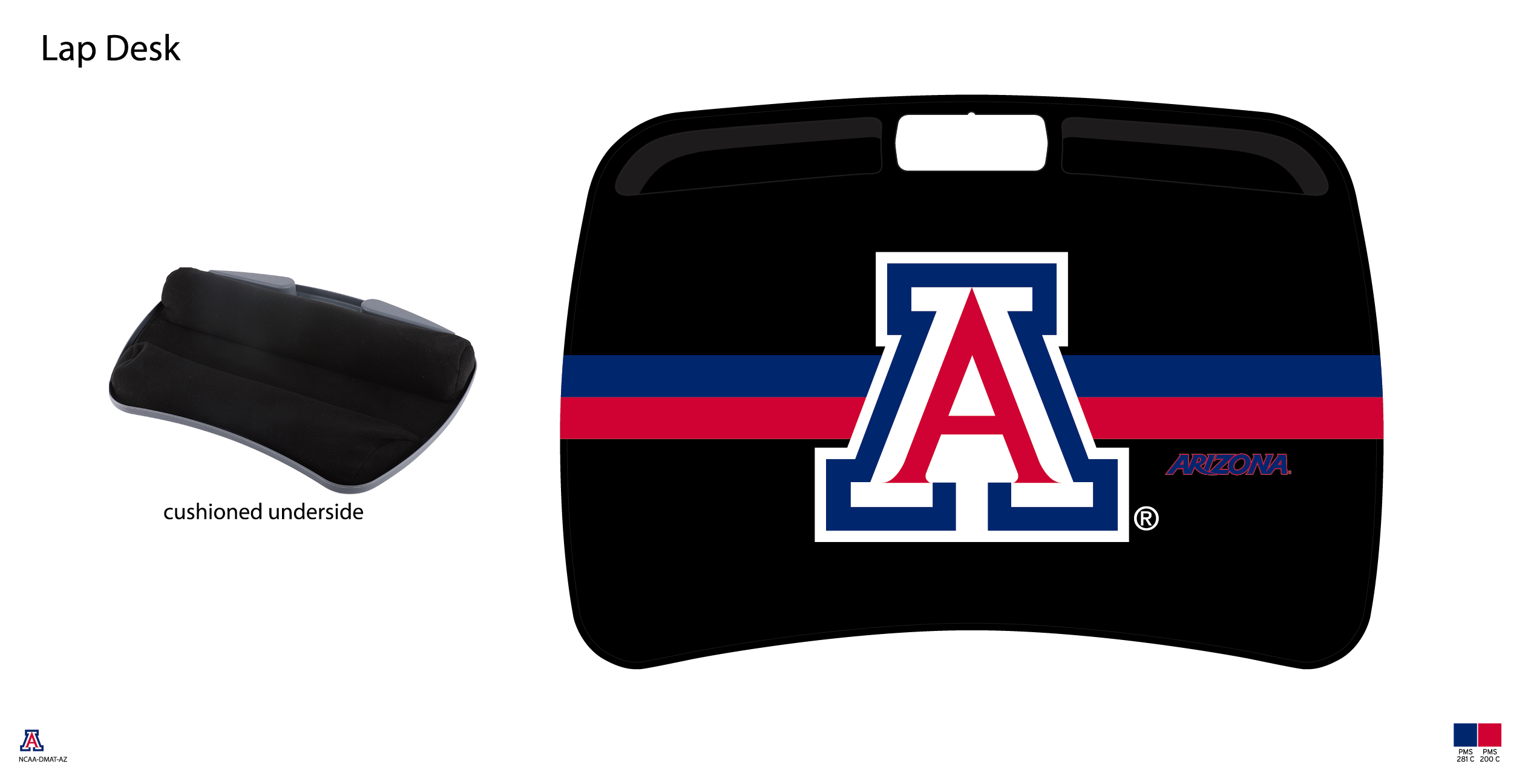 Arizona Wildcats NCAA Portable Lap Desk with Memory Foam