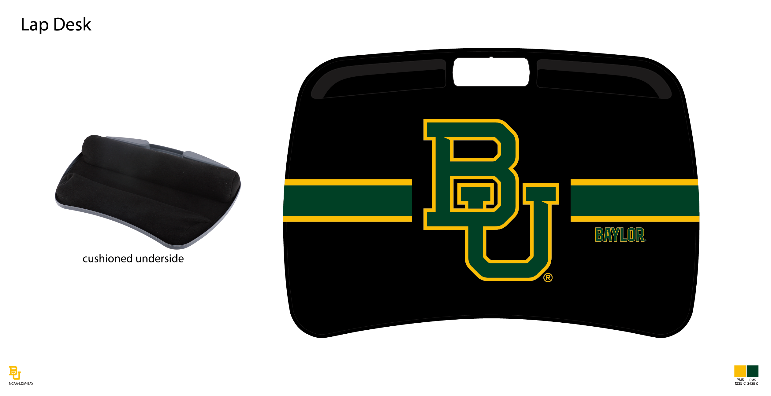 Baylor Bears NCAA Portable Lap Desk with Memory Foam