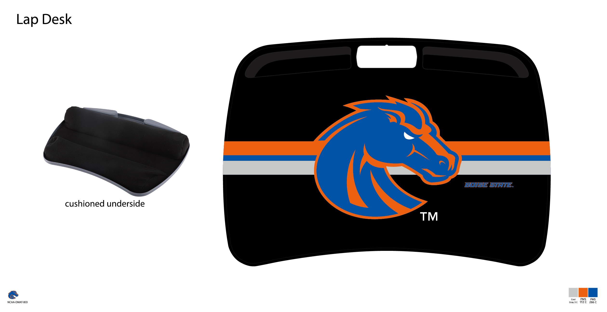 Boise State Broncos NCAA Portable Lap Desk with Memory Foam