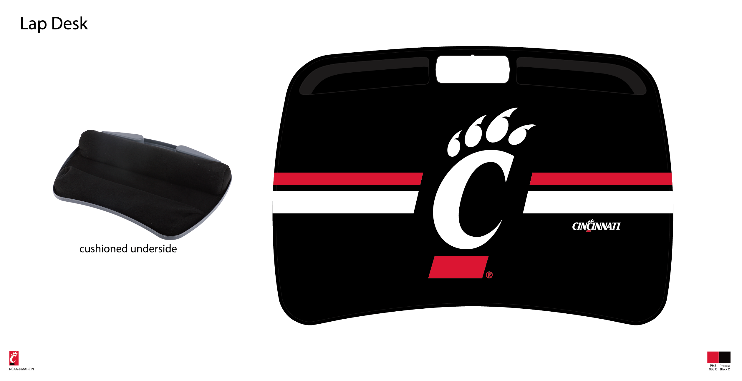 Cincinnati Bearcats NCAA Portable Lap Desk with Memory Foam