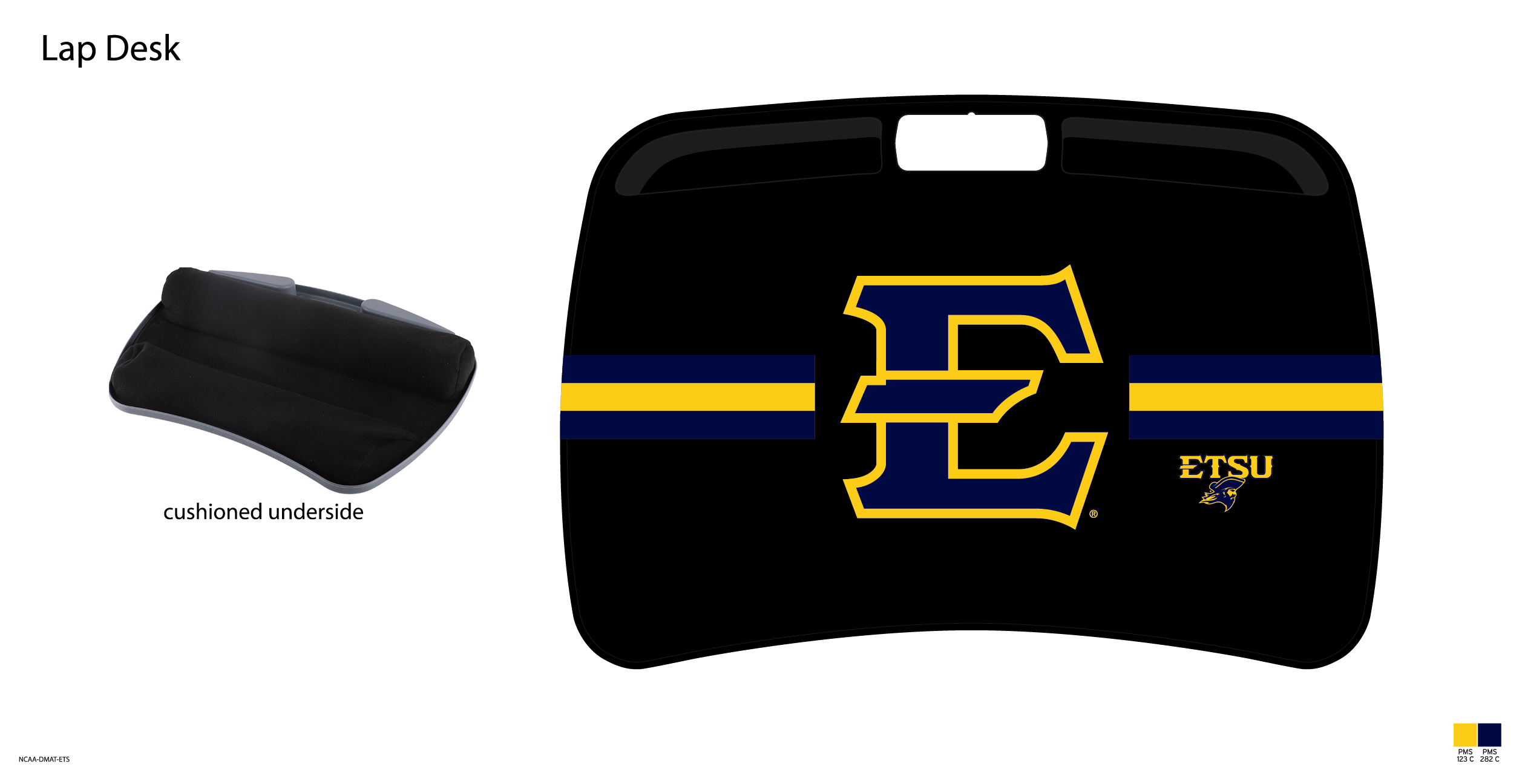 East Tennessee State NCAA Portable Lap Desk with Memory Foam