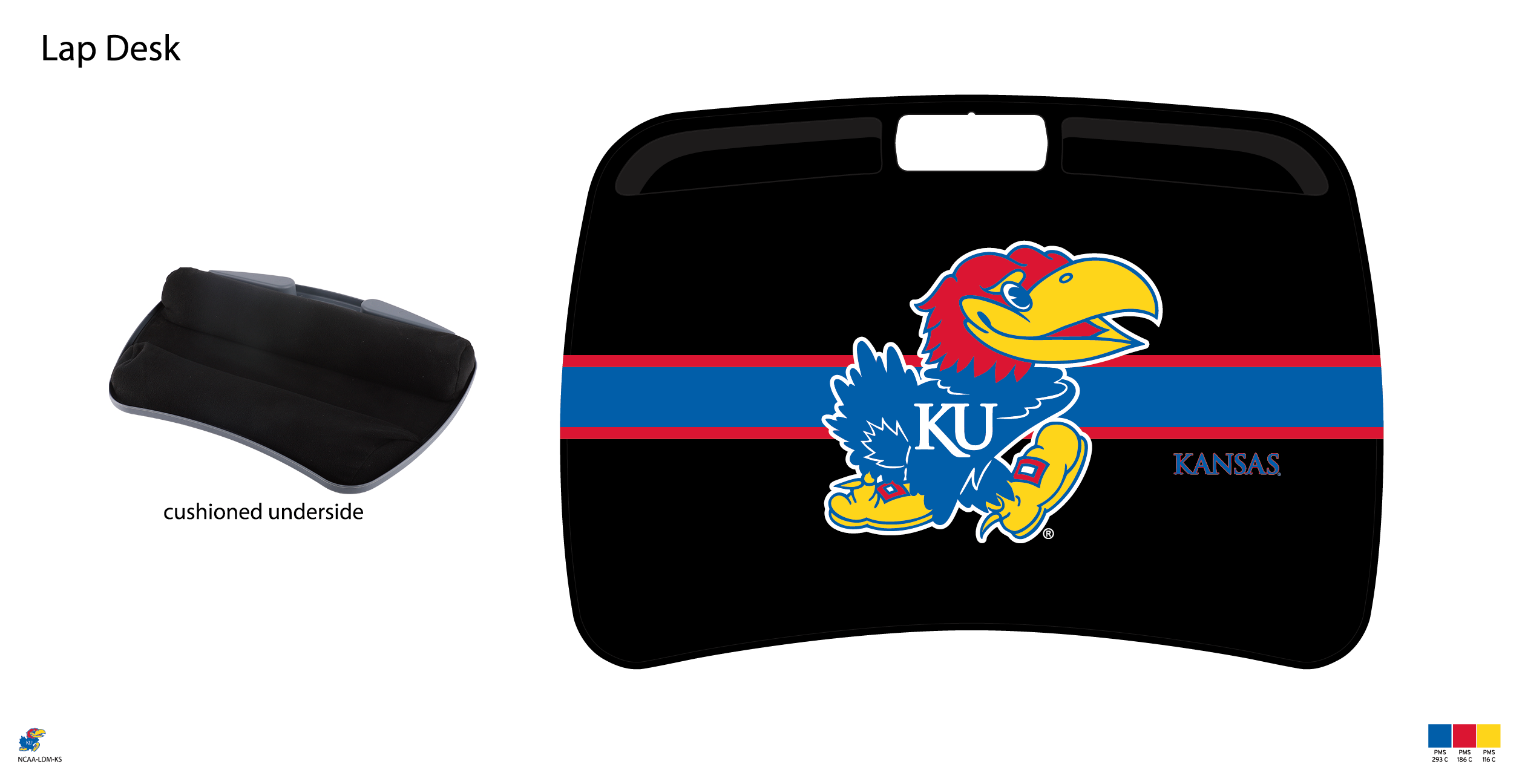 Kansas Jayhawks NCAA Portable Lap Desk with Memory Foam