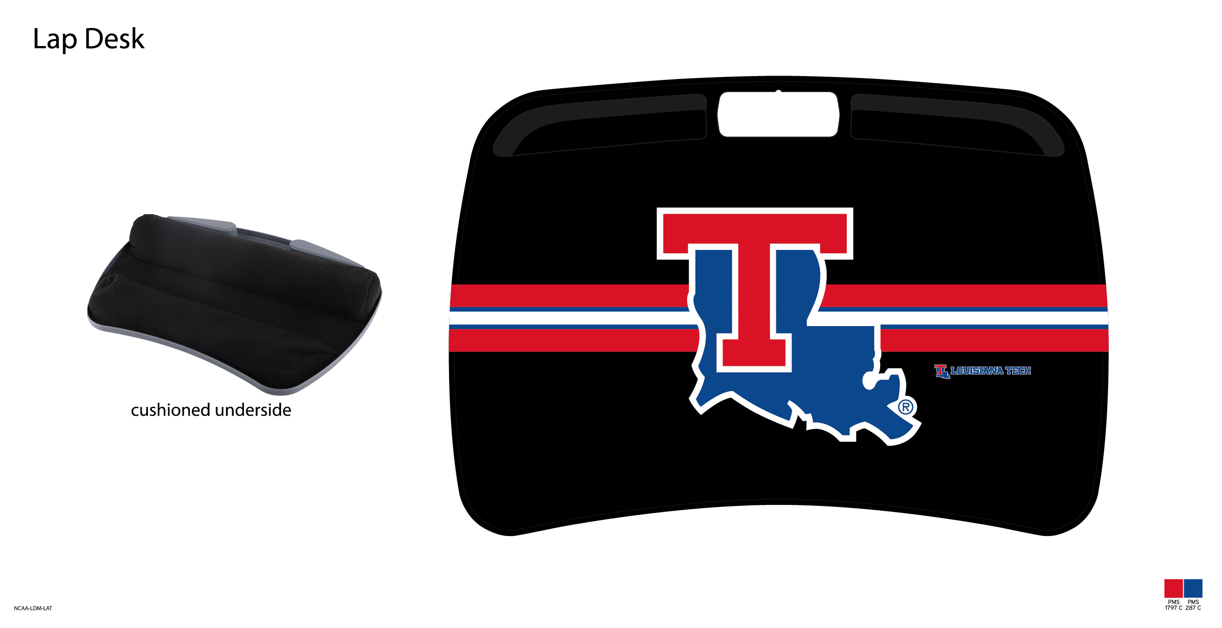 Louisiana Tech Bulldogs NCAA Portable Lap Desk with Memory Foam