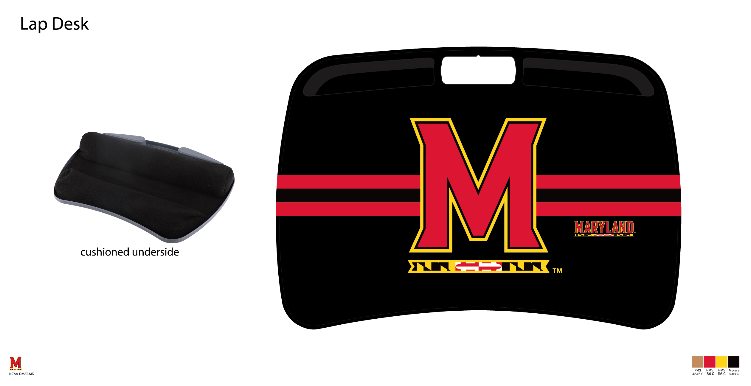 Maryland Terrapins NCAA Portable Lap Desk with Memory Foam