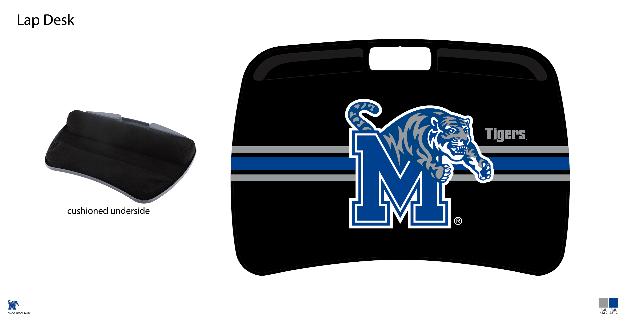 Memphis Tigers NCAA Portable Lap Desk with Memory Foam