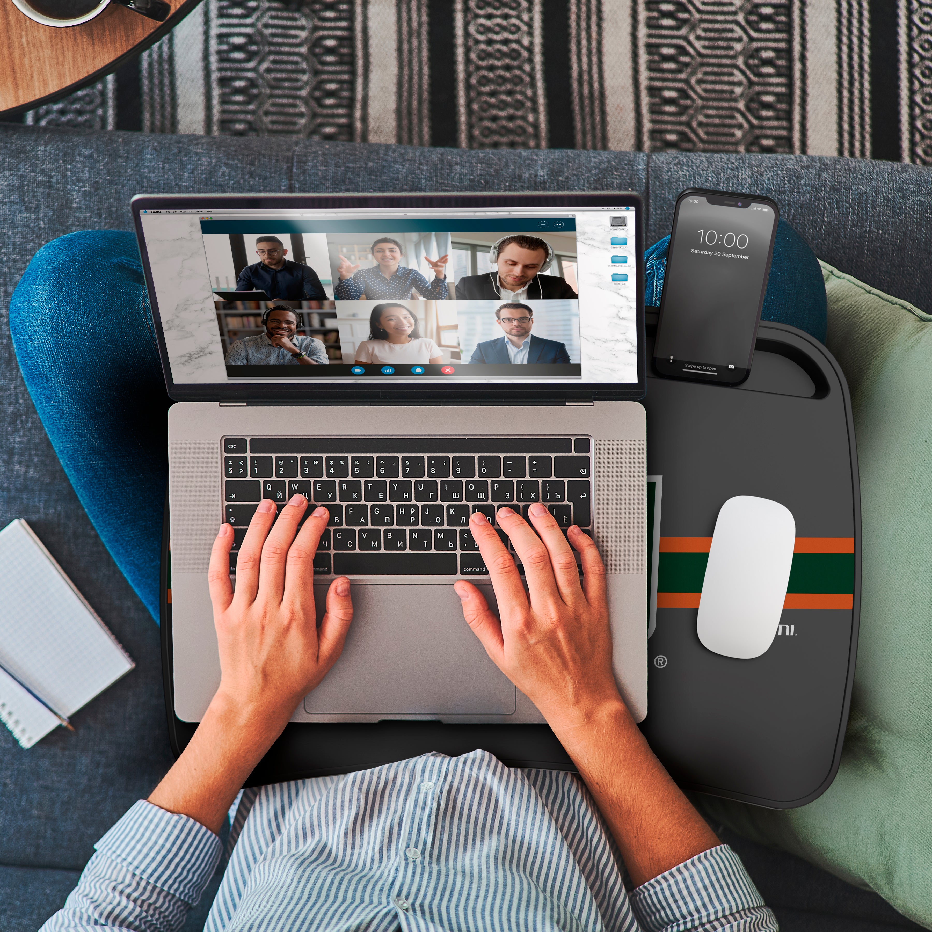 Miami Hurricanes NCAA Portable Lap Desk with Memory Foam