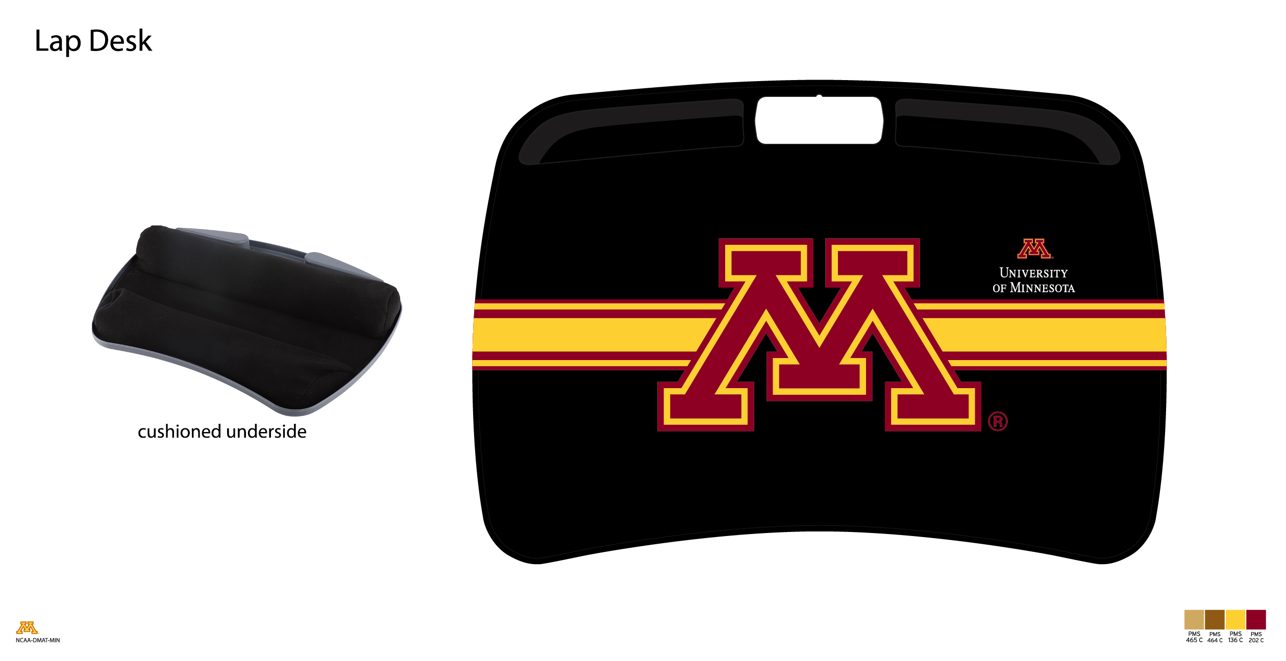 Minnesota Golden Gophers NCAA Portable Lap Desk with Memory Foam