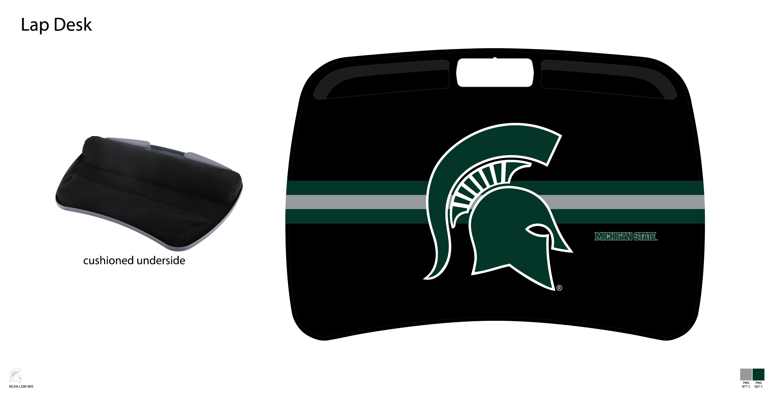 Michigan State Spartans NCAA Portable Lap Desk with Memory Foam