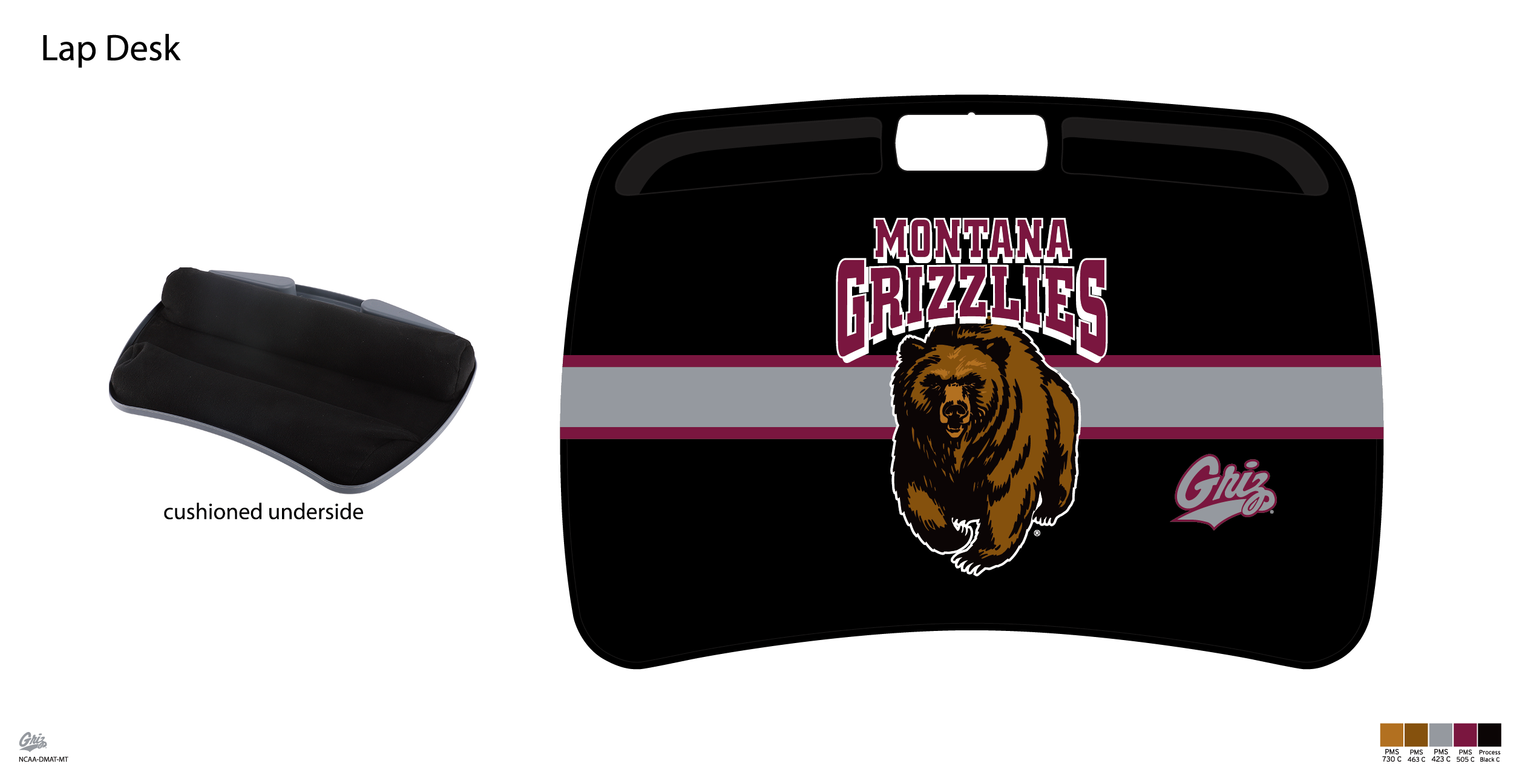 Montana Grizzlies NCAA Portable Lap Desk with Memory Foam