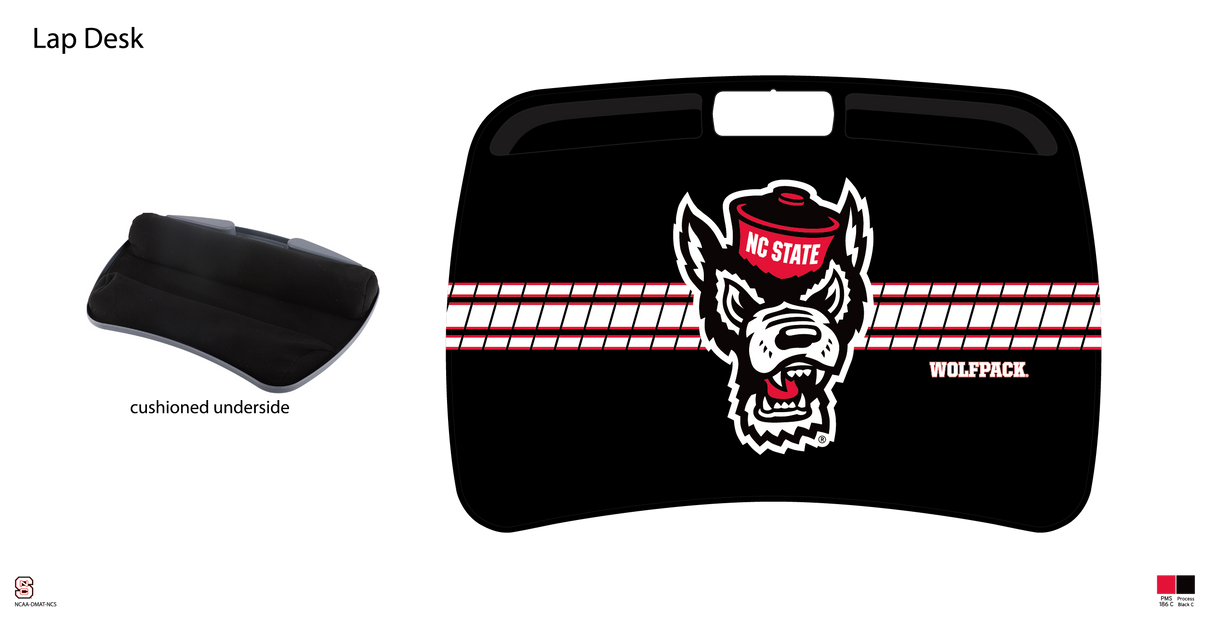 NC State Wolfpack NCAA Portable Lap Desk with Memory Foam