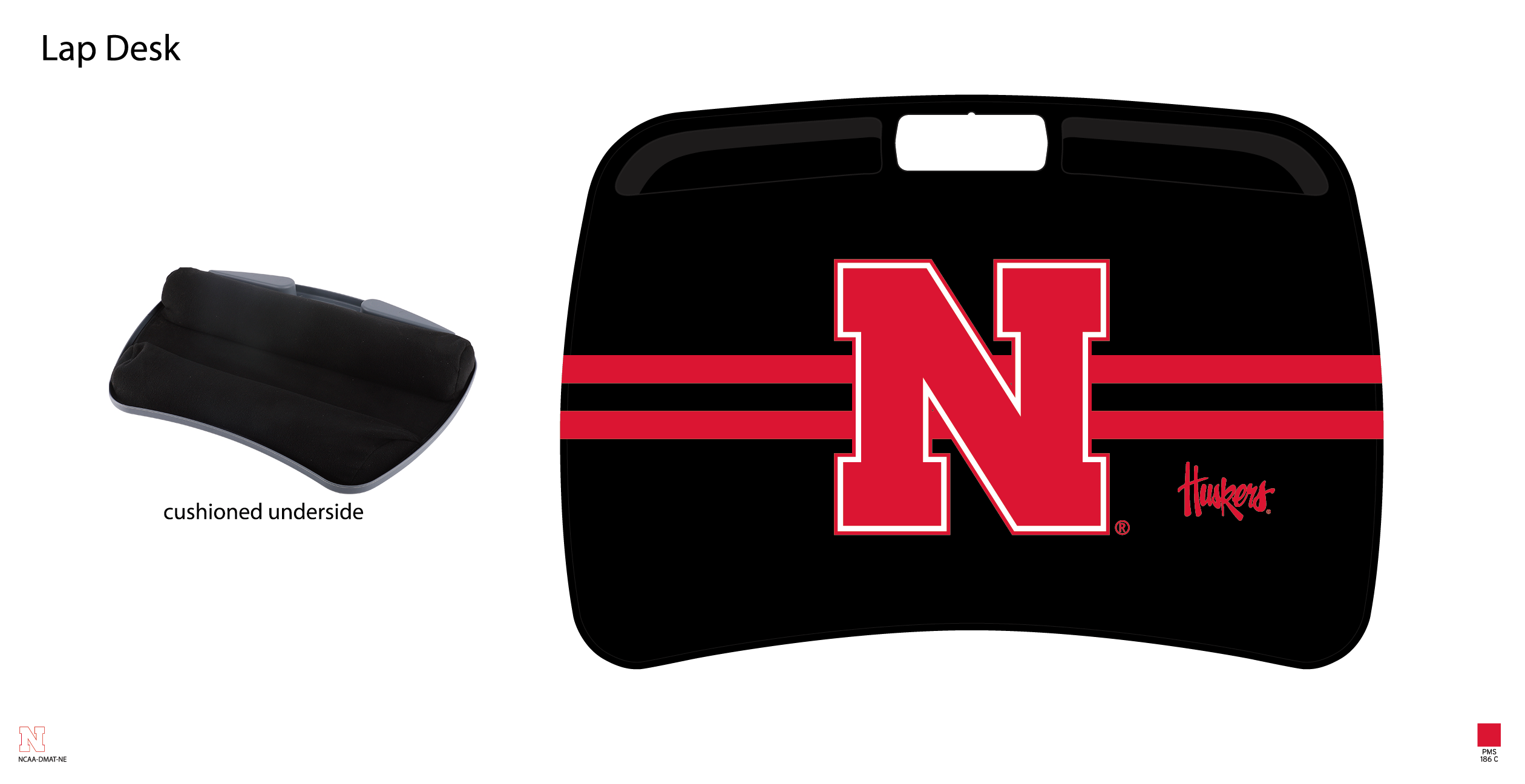 Nebraska Cornhuskers NCAA Portable Lap Desk with Memory Foam