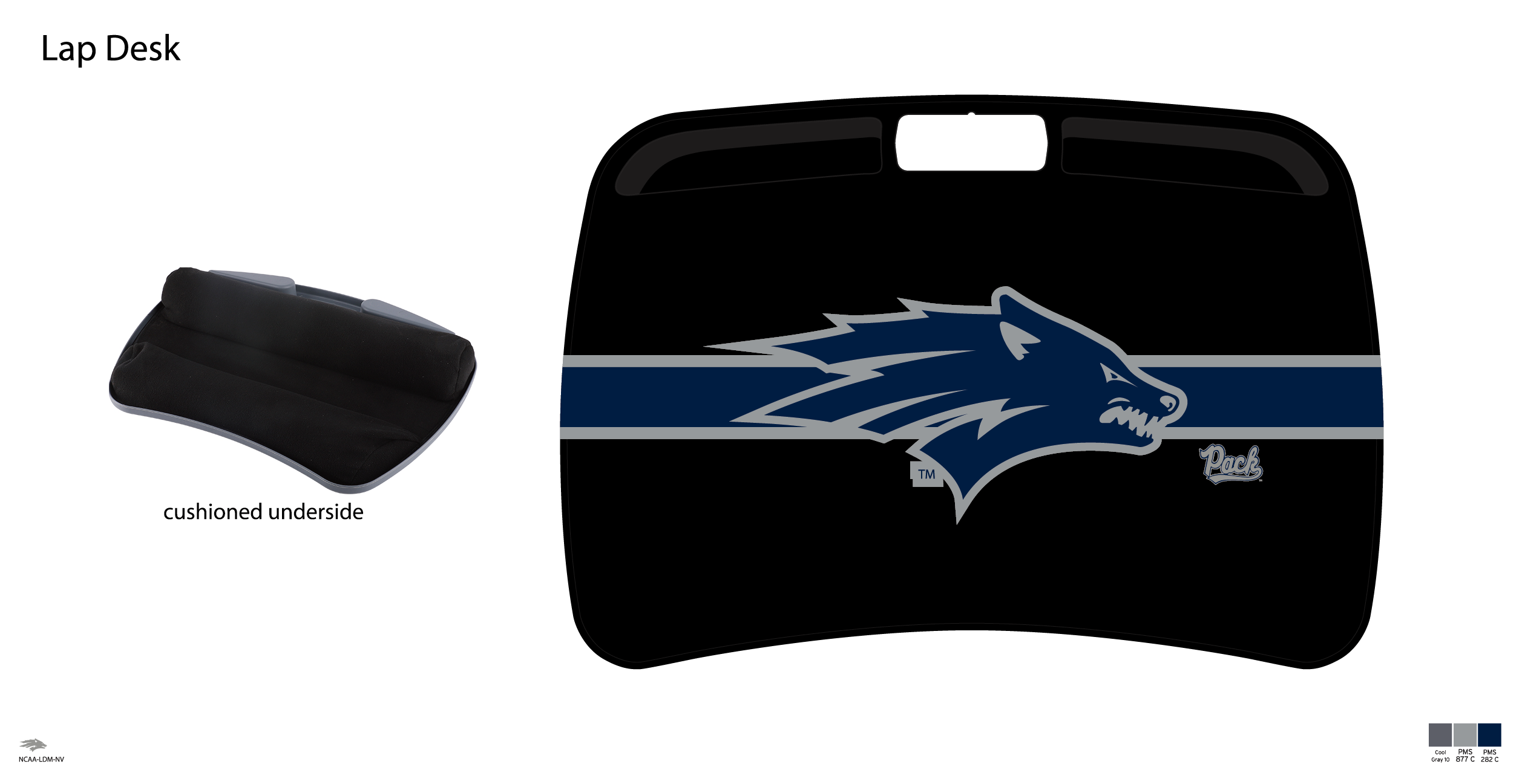 Nevada Wolf Pack NCAA Portable Lap Desk with Memory Foam