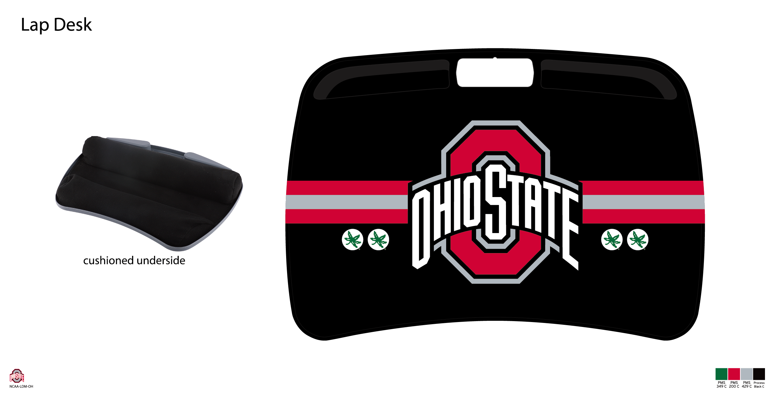 Ohio State Buckeyes NCAA Portable Lap Desk with Memory Foam