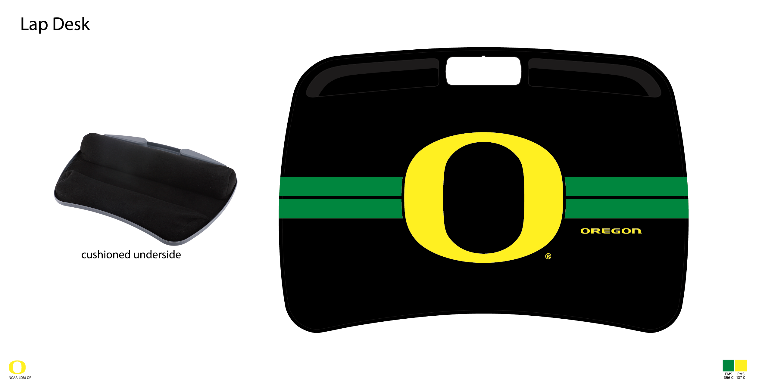 Oregon Ducks NCAA Portable Lap Desk with Memory Foam