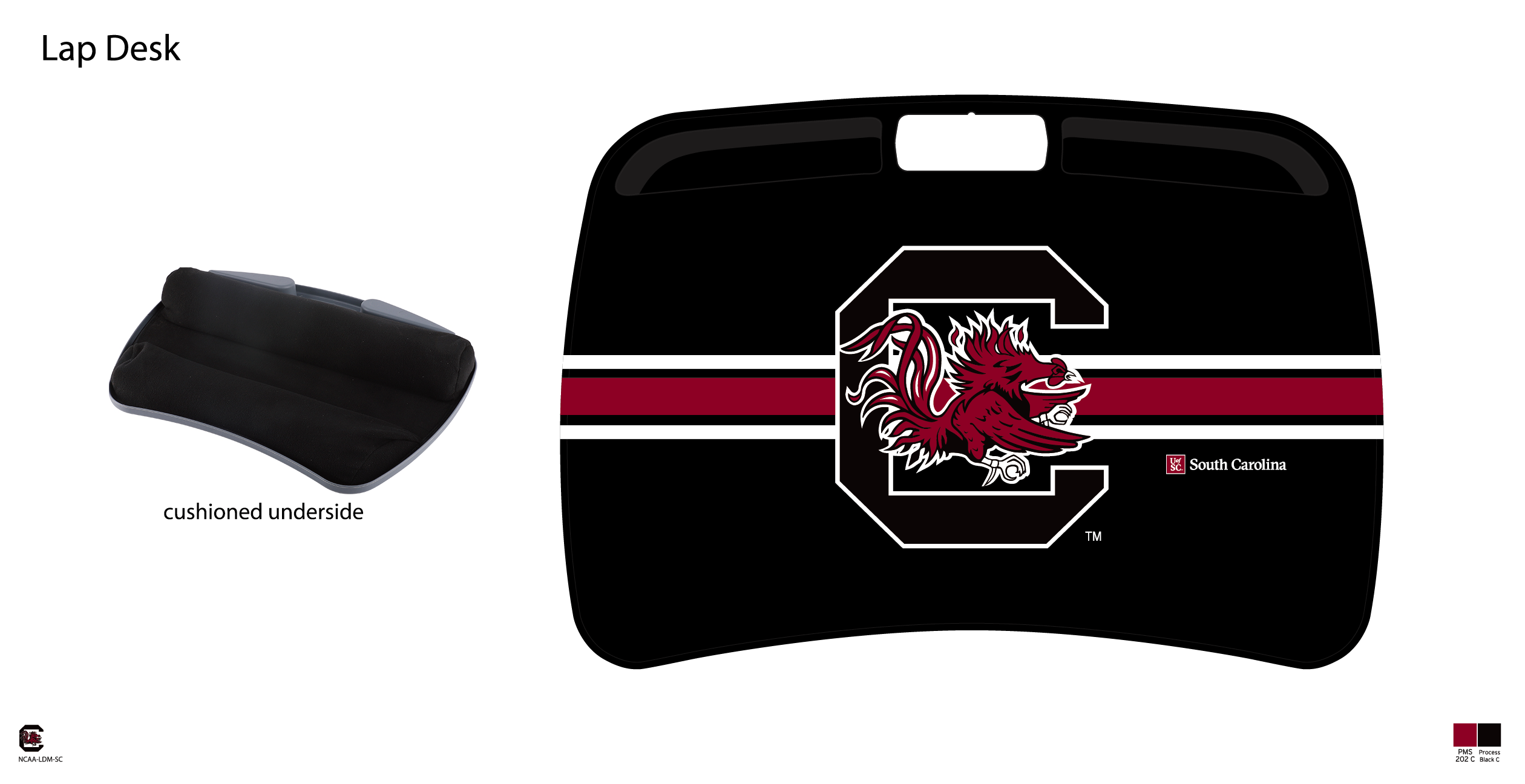 South Carolina Gamecocks NCAA Portable Lap Desk with Memory Foam