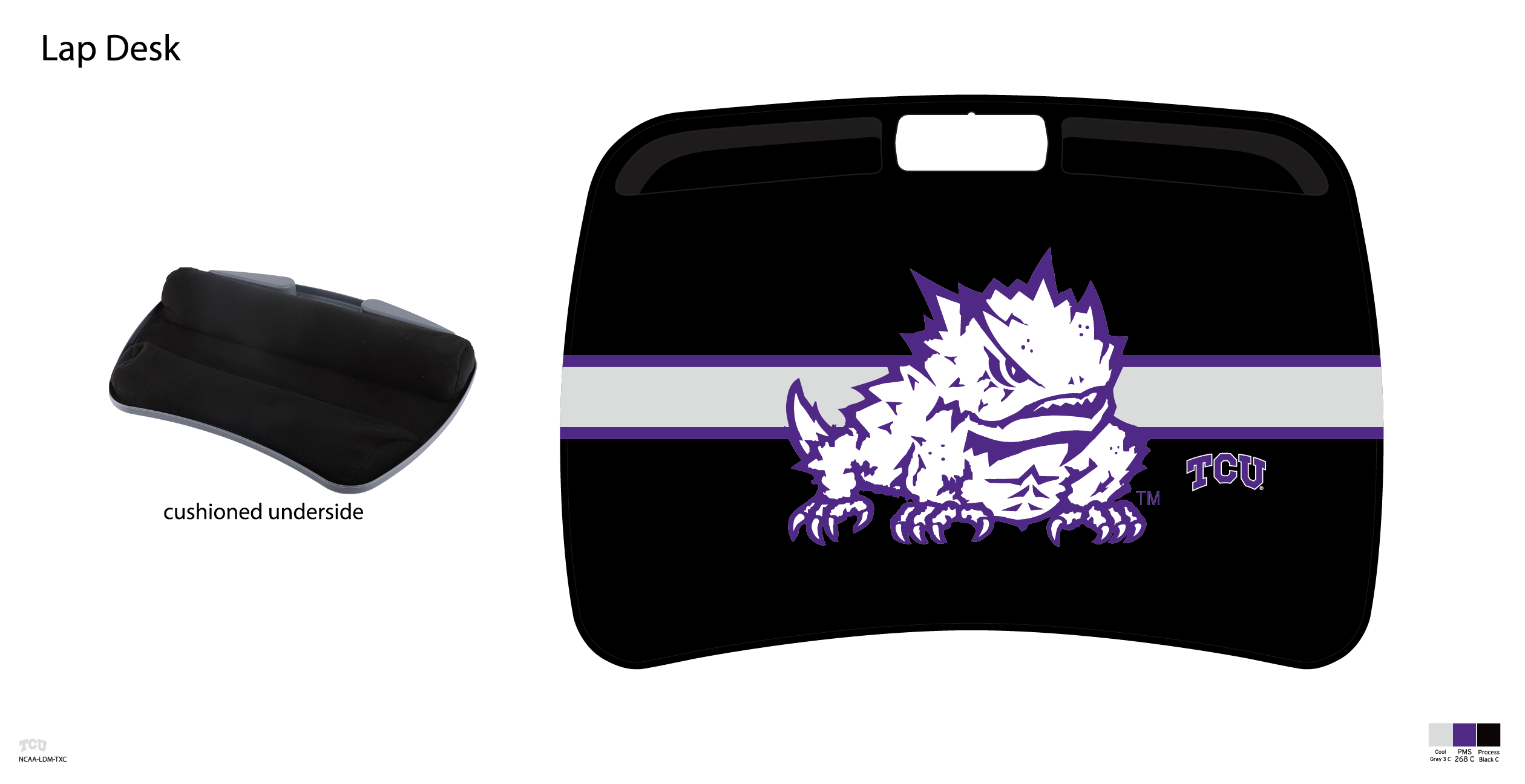 Tcu Horned Frogs NCAA Portable Lap Desk with Memory Foam