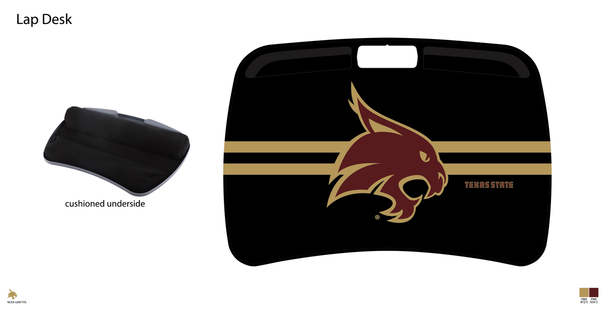Texas State Bobcats NCAA Portable Lap Desk with Memory Foam