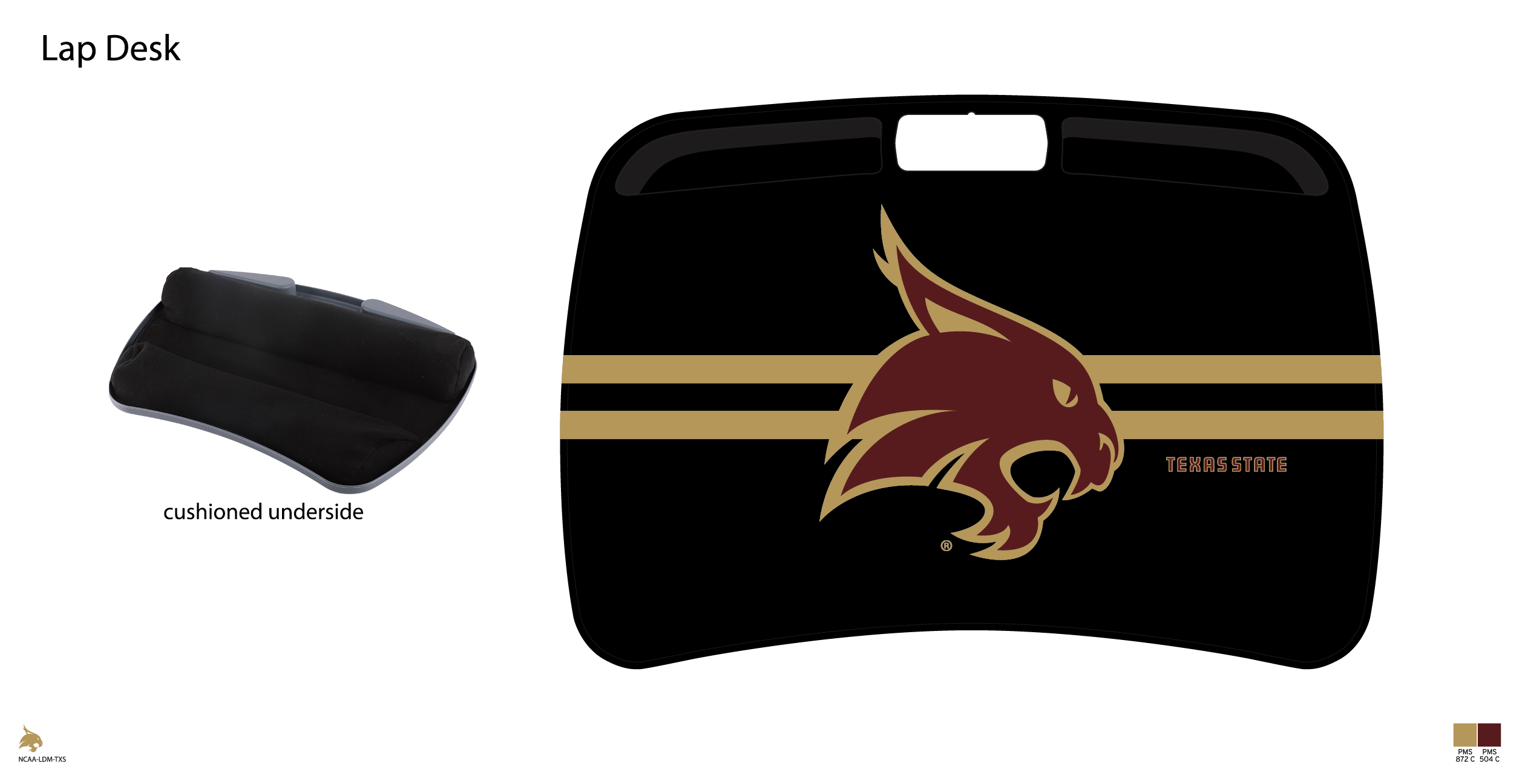 Texas State Bobcats NCAA Portable Lap Desk with Memory Foam