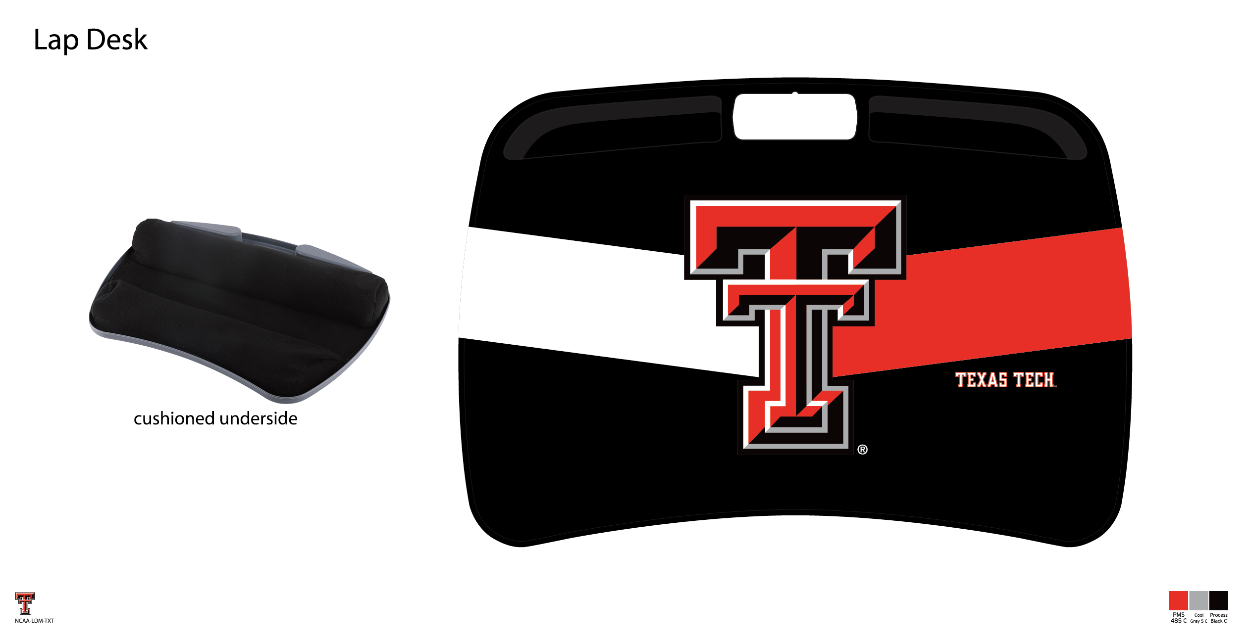 Texas Tech Red Raiders NCAA Portable Lap Desk with Memory Foam