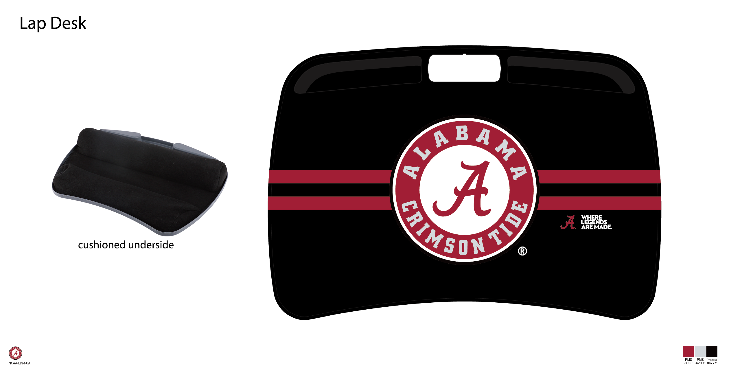 Alabama Crimson Tide NCAA Portable Lap Desk with Memory Foam