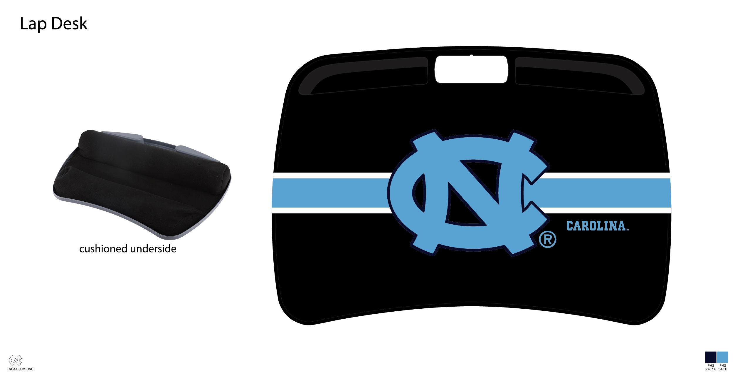 North Carolina Tar Heels NCAA Portable Lap Desk with Memory Foam