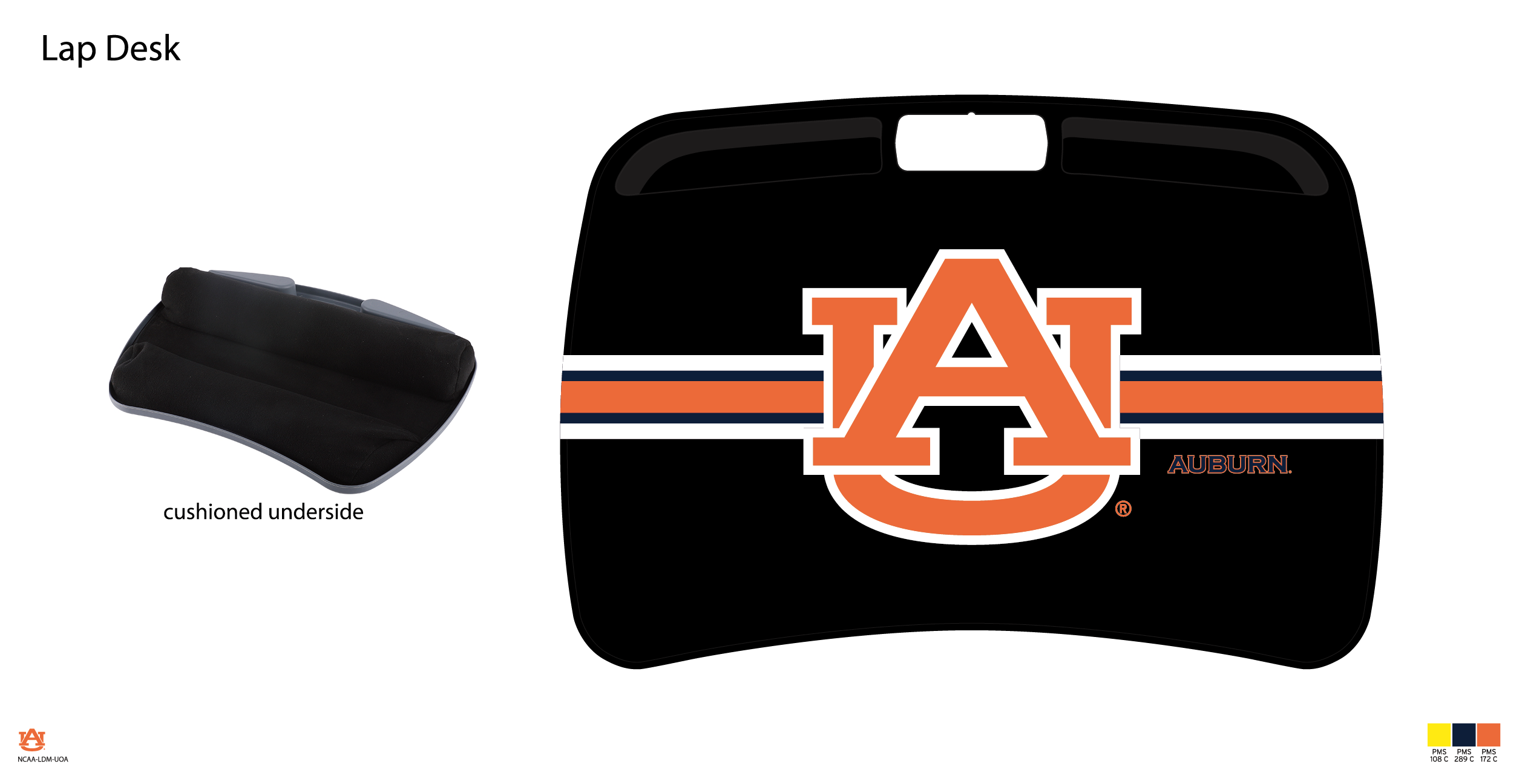 Auburn Tigers NCAA Portable Lap Desk with Memory Foam