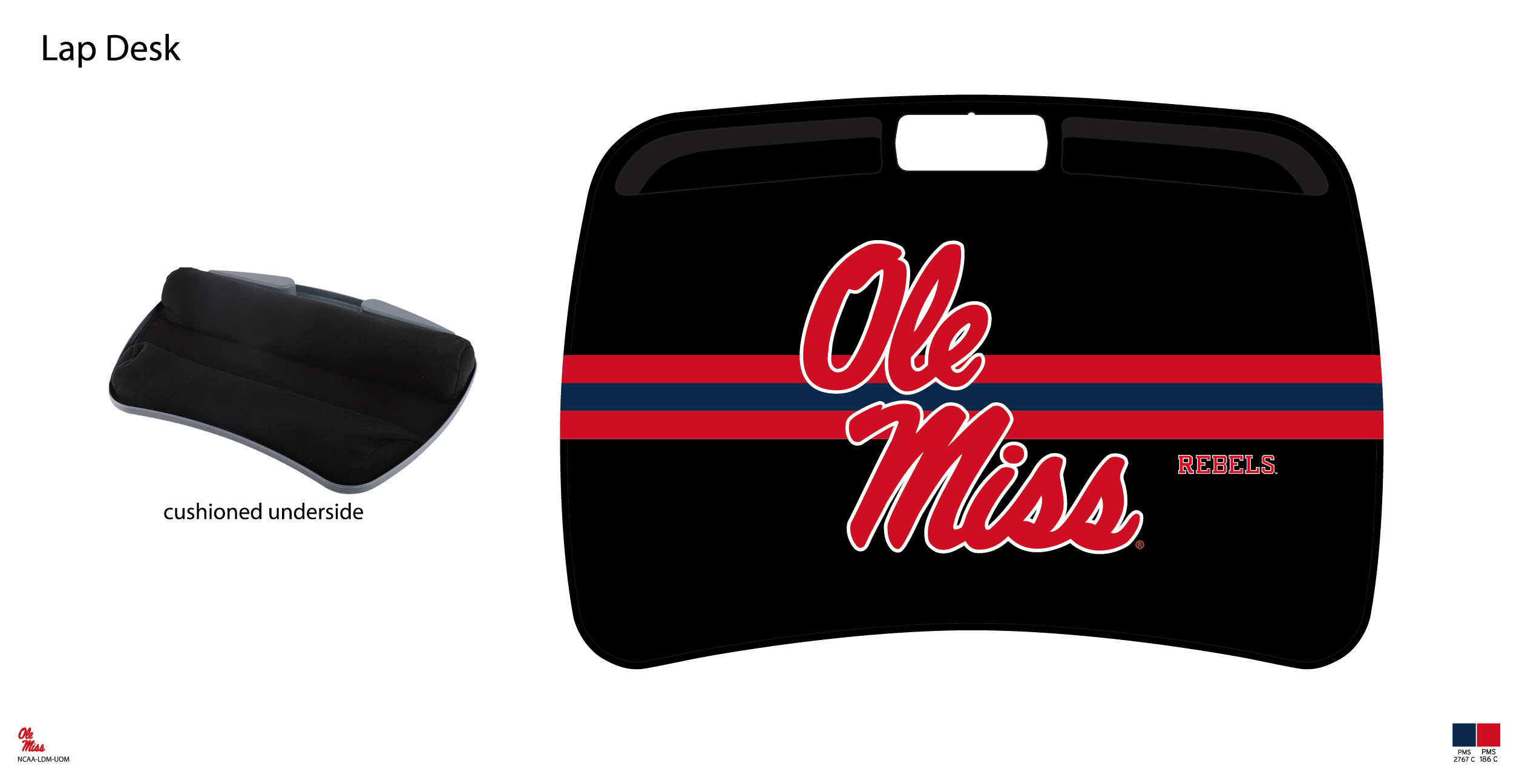 Ole Miss Rebels NCAA Portable Lap Desk with Memory Foam