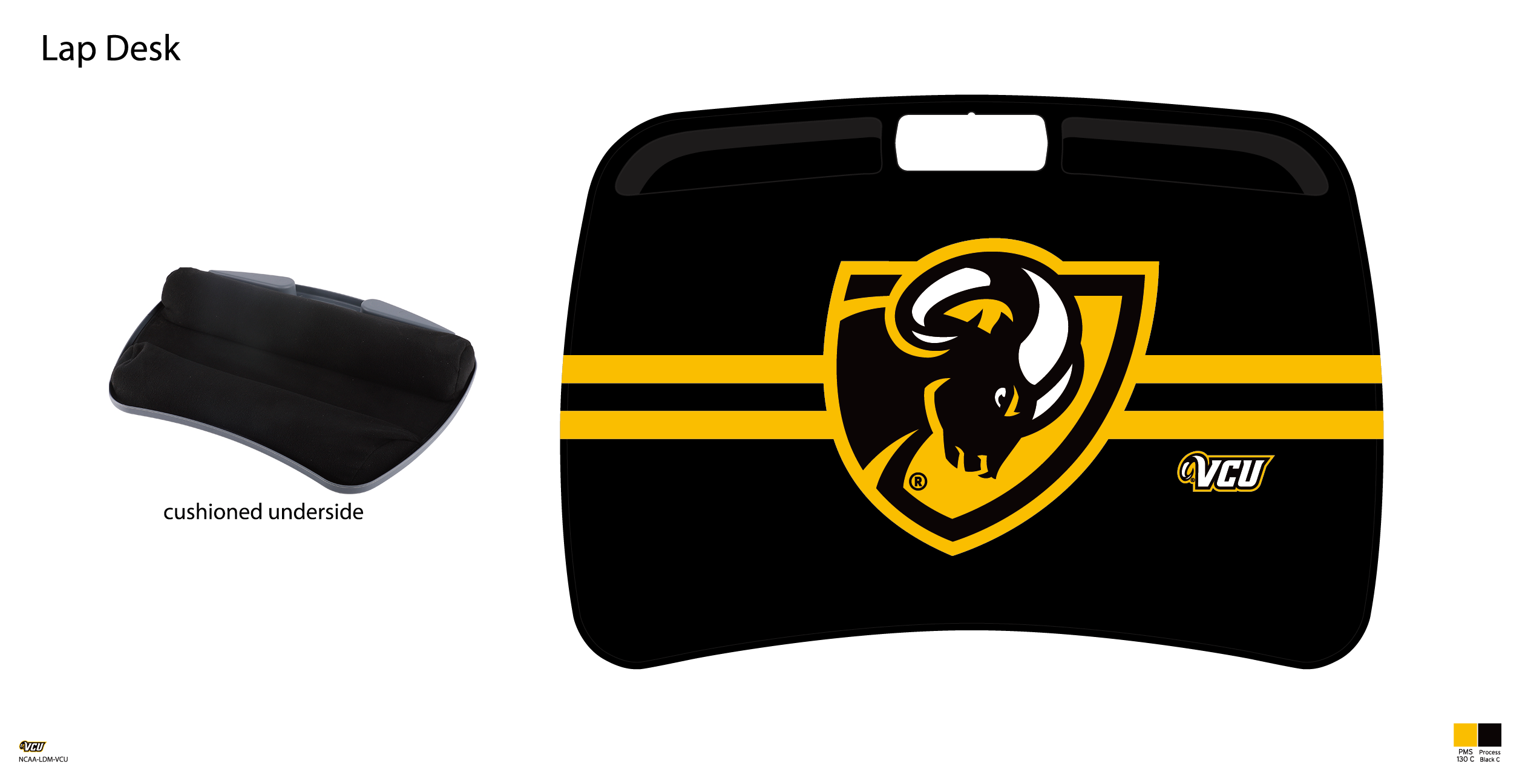 VCU Rams NCAA Portable Lap Desk with Memory Foam