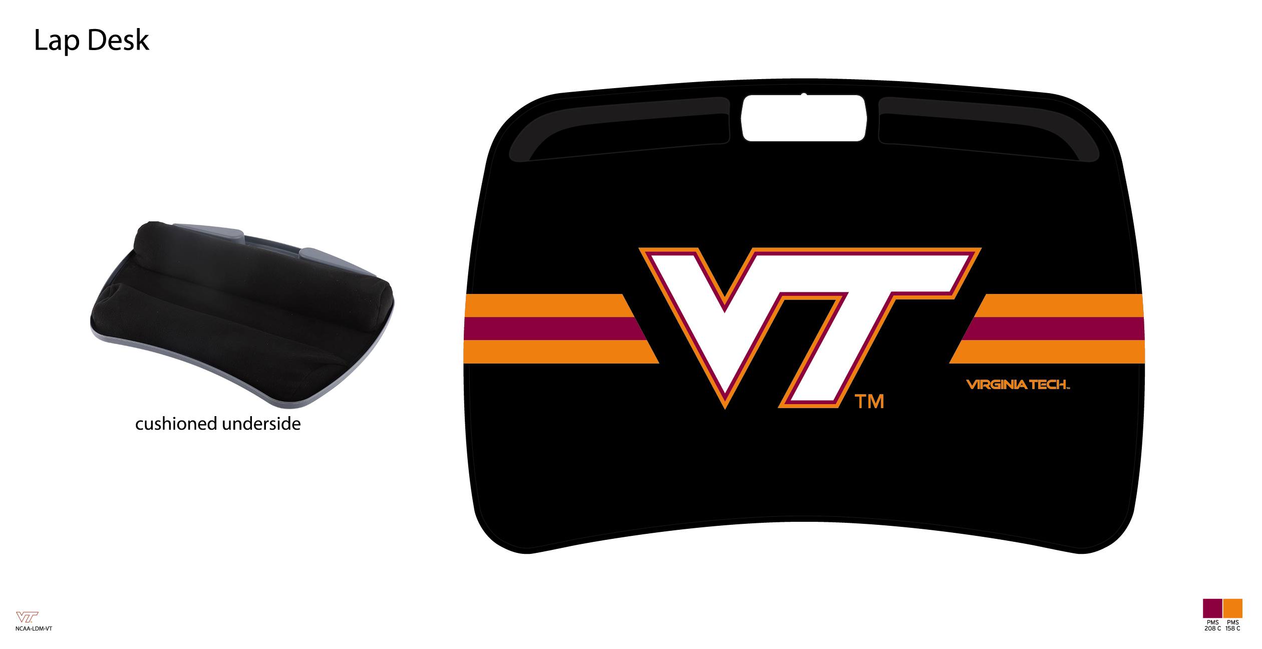 Virginia Tech Hokies NCAA Portable Lap Desk with Memory Foam