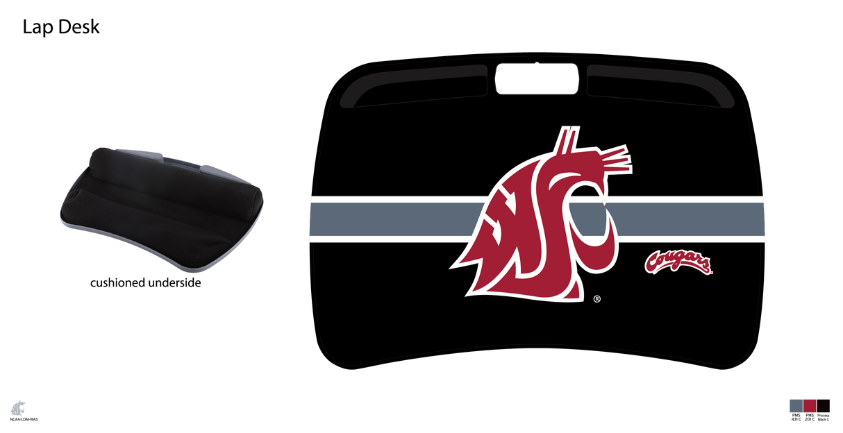Washington State Cougars NCAA Portable Lap Desk with Memory Foam